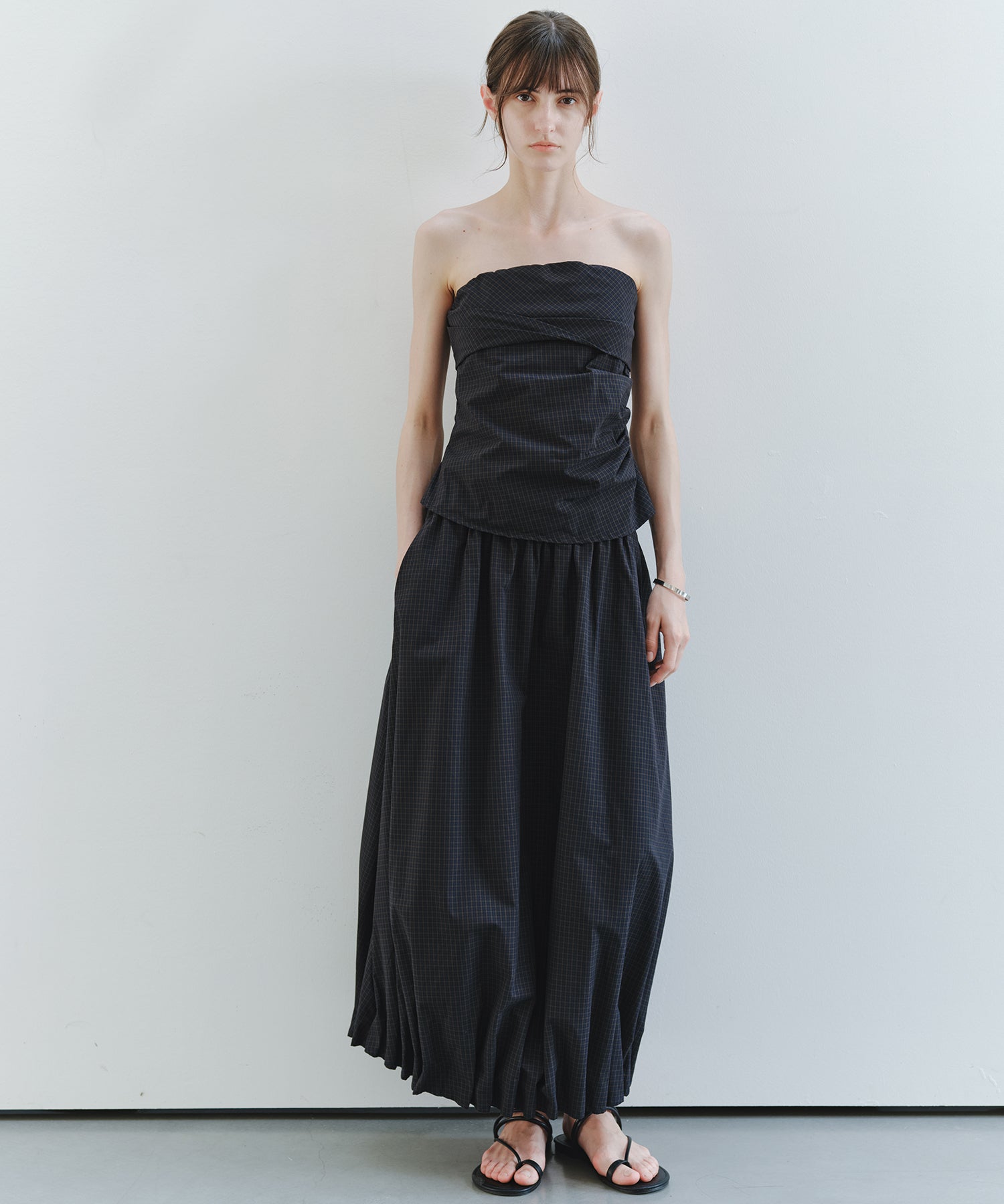 「7月上旬～中旬出荷」Tucked Balloon Hem Maxi Skirt