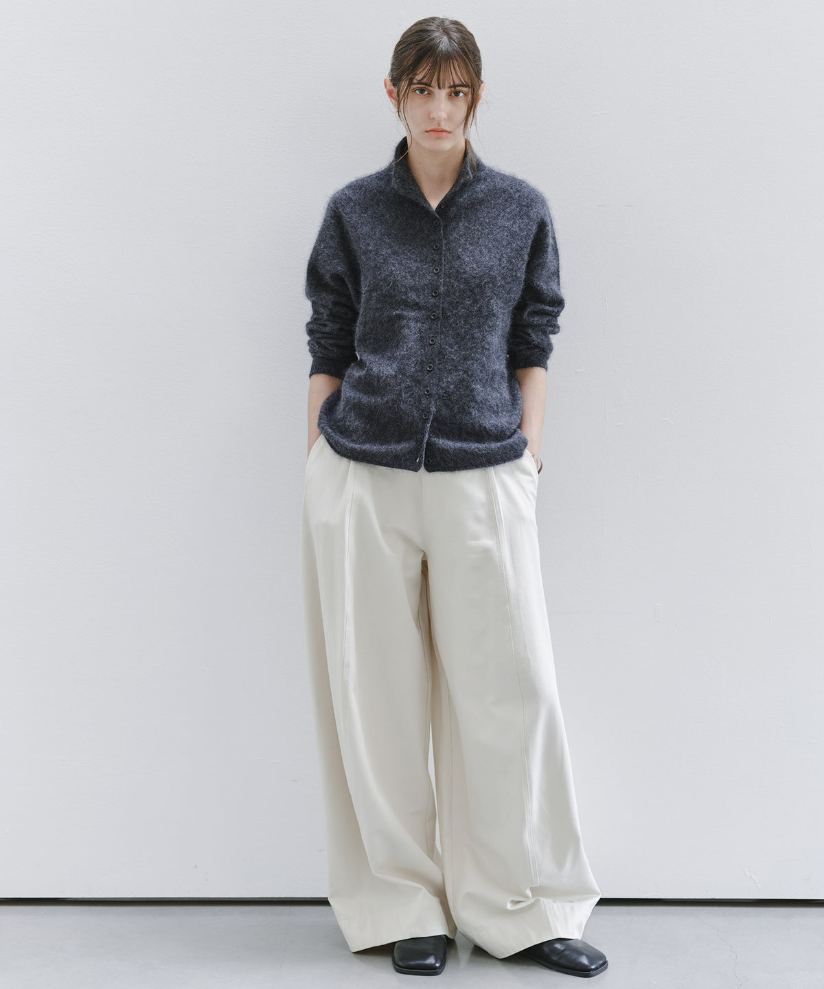 「10月下旬出荷予定」Back Elastic Wide Straight Pants