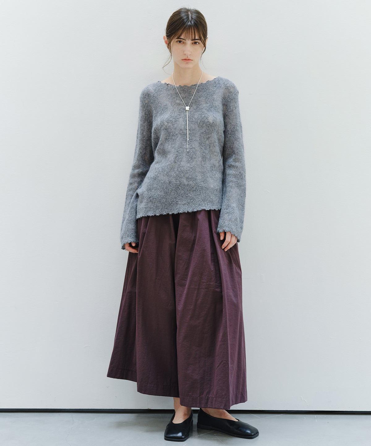 「9月下旬出荷予定」Matte Tuck Wide Skants