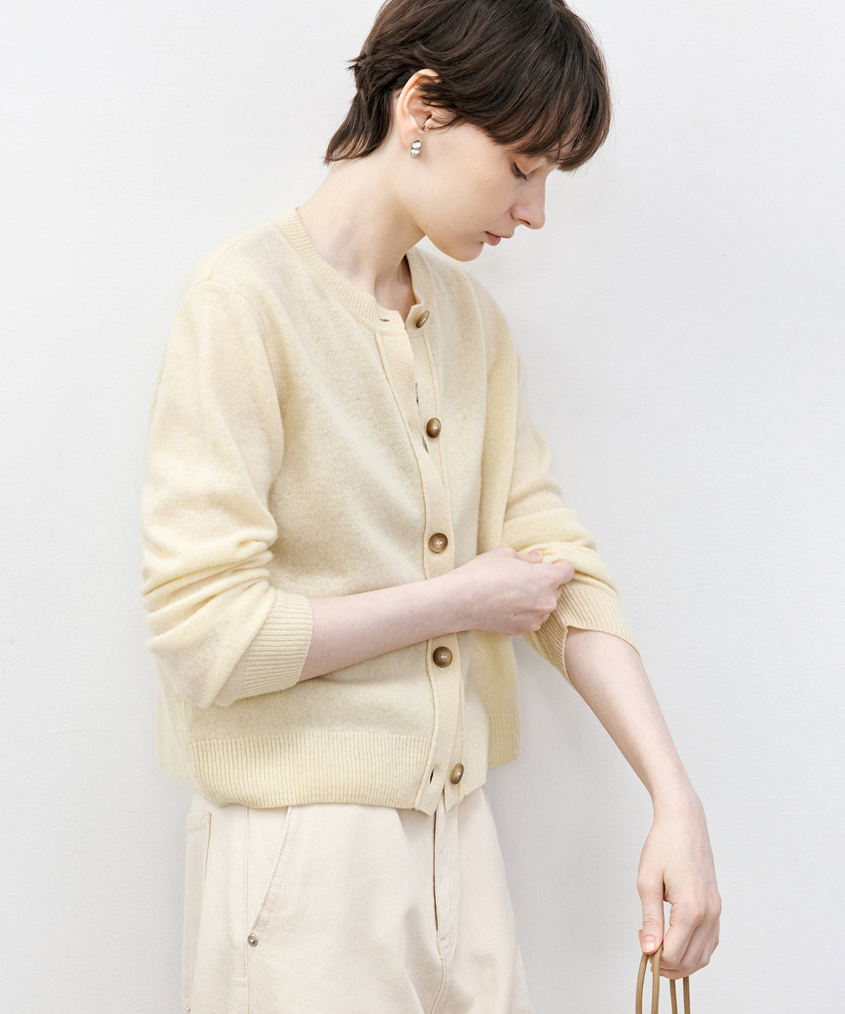 Classic Crew Neck Knit Cardigan