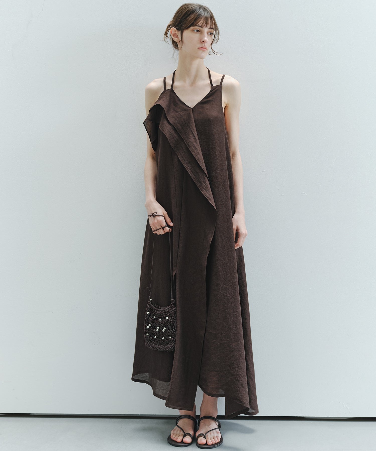 「6月上旬～中旬出荷」Asymmetrical Layered Cami Dress