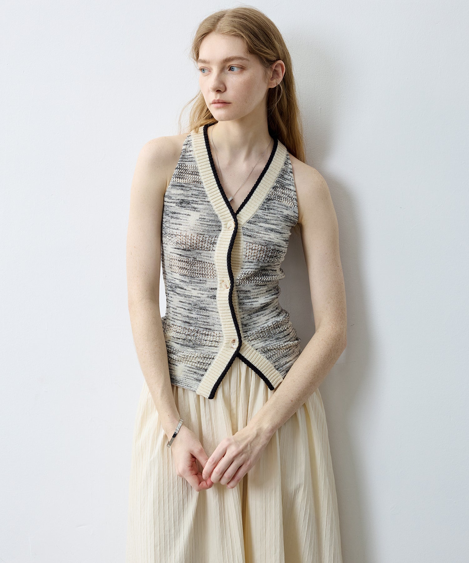 Melange Halter Knit Top
