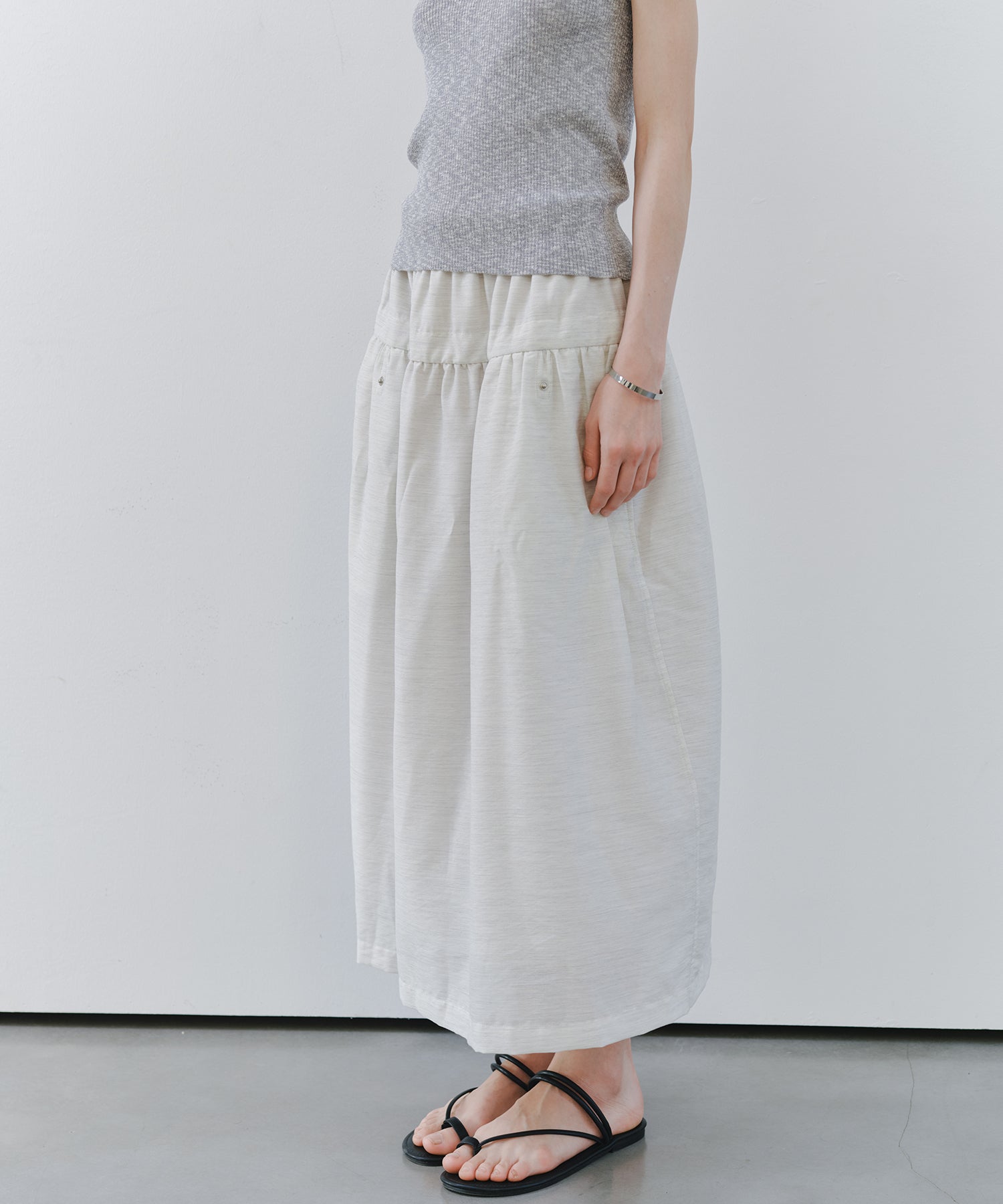 「7月上旬～中旬出荷」Linen-Like Balloon Skirt