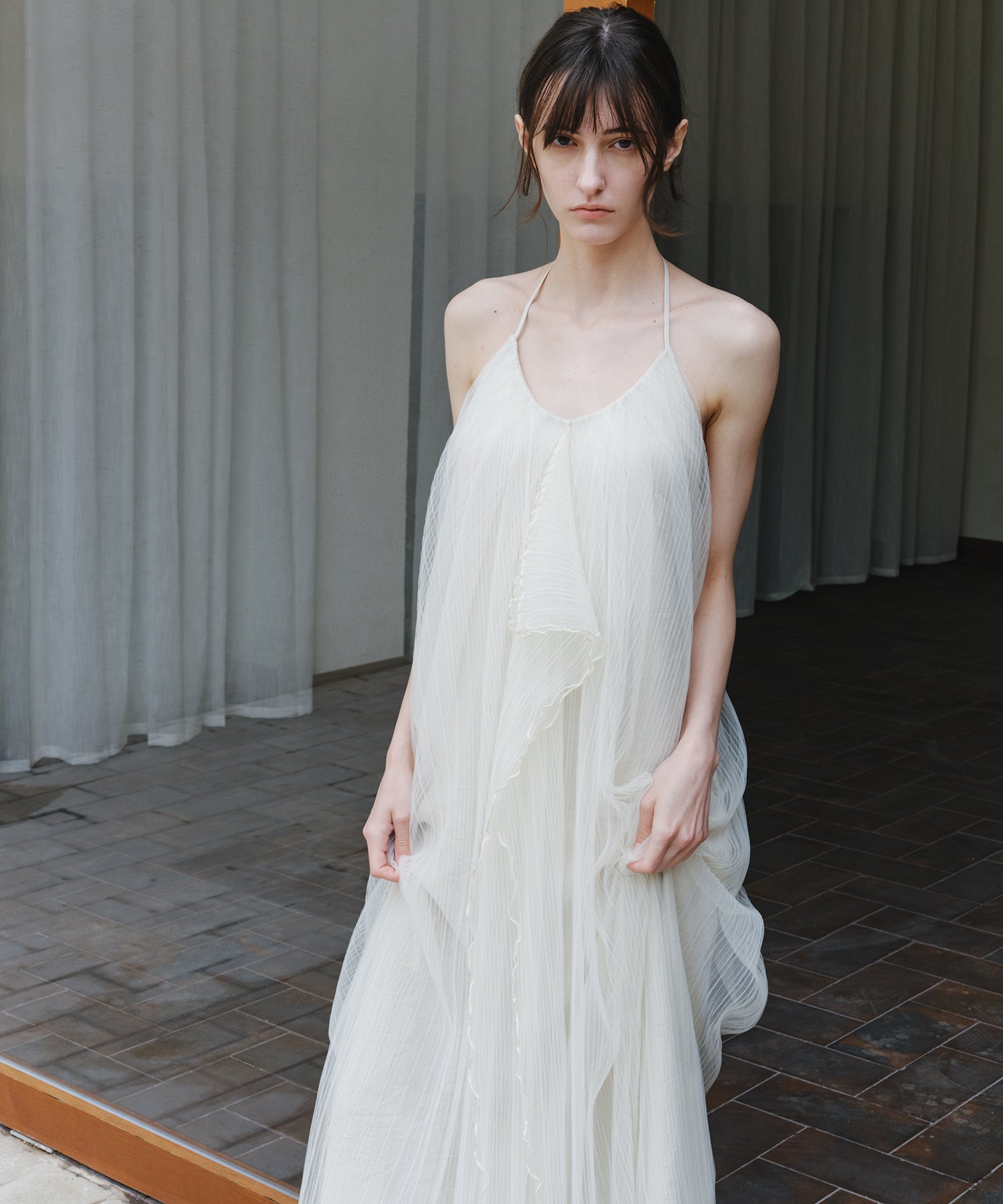 「6月上旬～中旬出荷」Sheer Pleated Cocoon Dress
