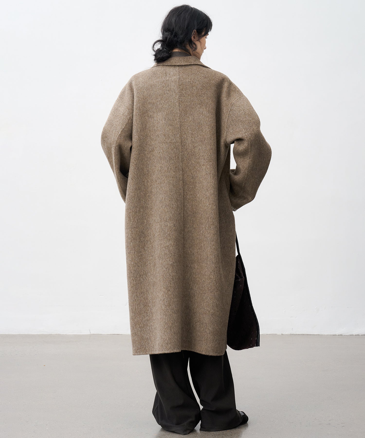 100% Wool Double-Face Long Lapel Oversized Overcoat