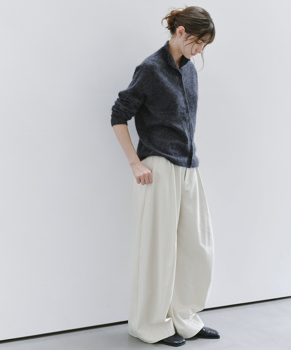 「10月下旬出荷予定」Back Elastic Wide Straight Pants