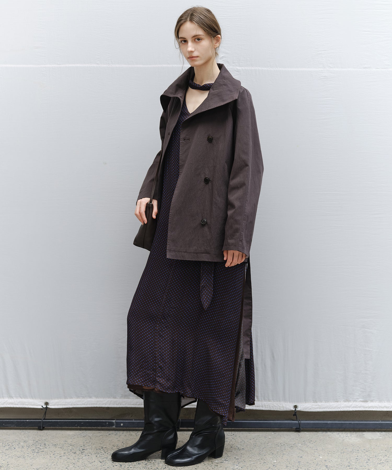 Wrap Collar Belted Cropped Trench Jacket