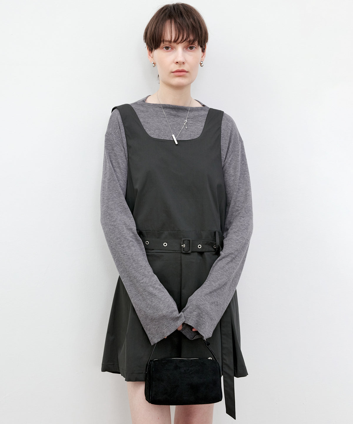 Cut-Off Boat Neck Long Sleeve Top