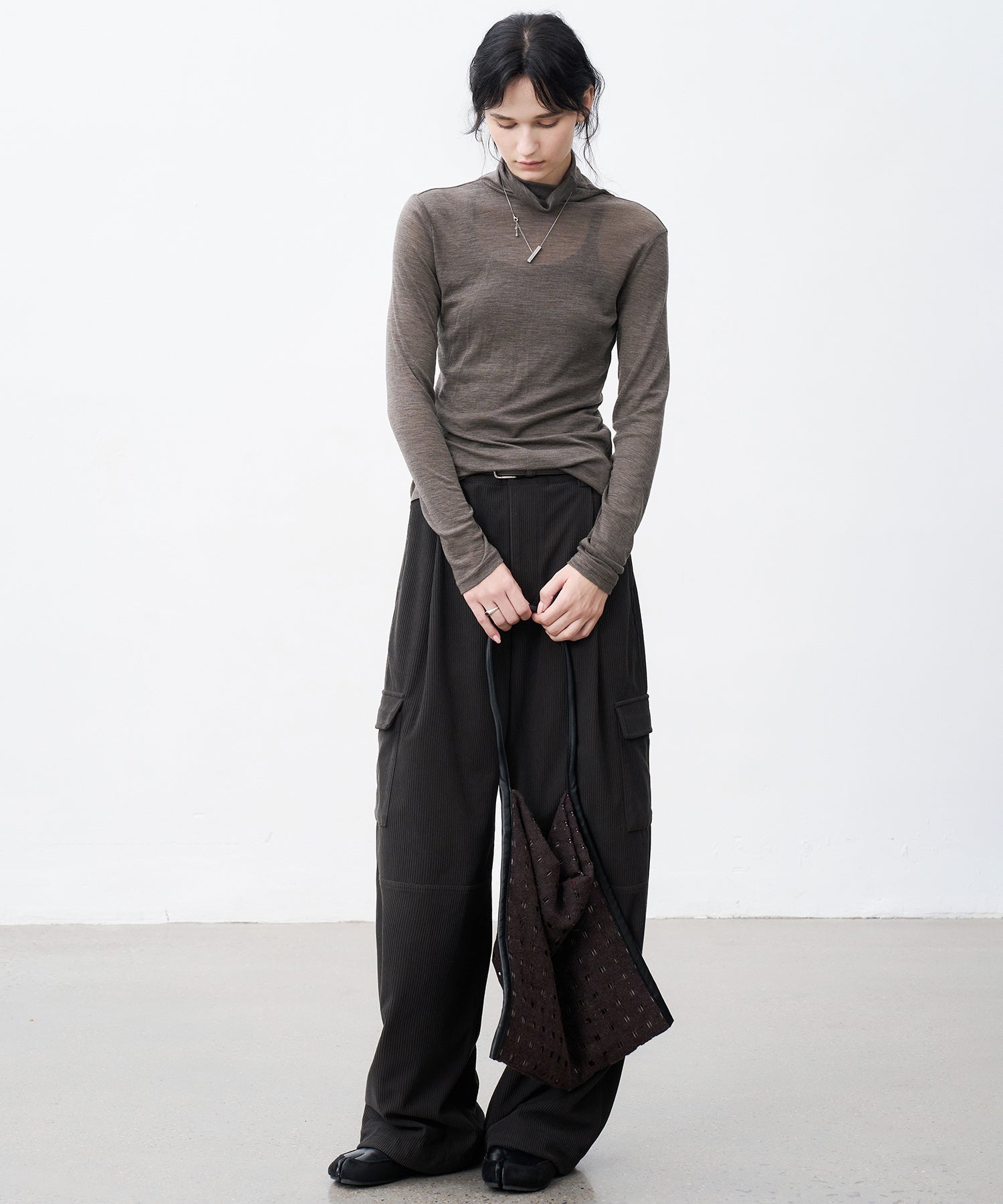 Slim-Fit Wool Turtleneck Knit Top