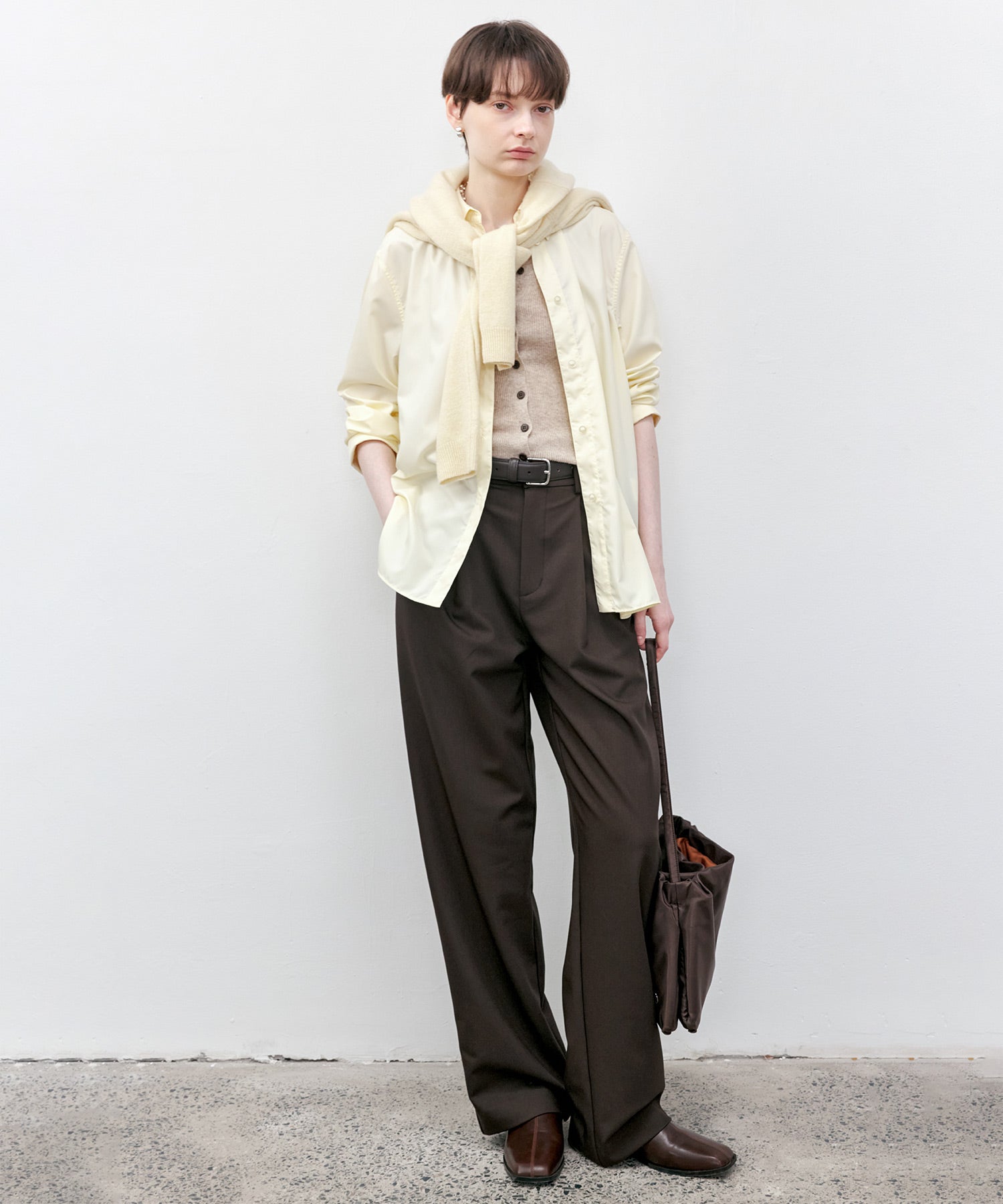 Cross-Front Button 2-Way Shirt
