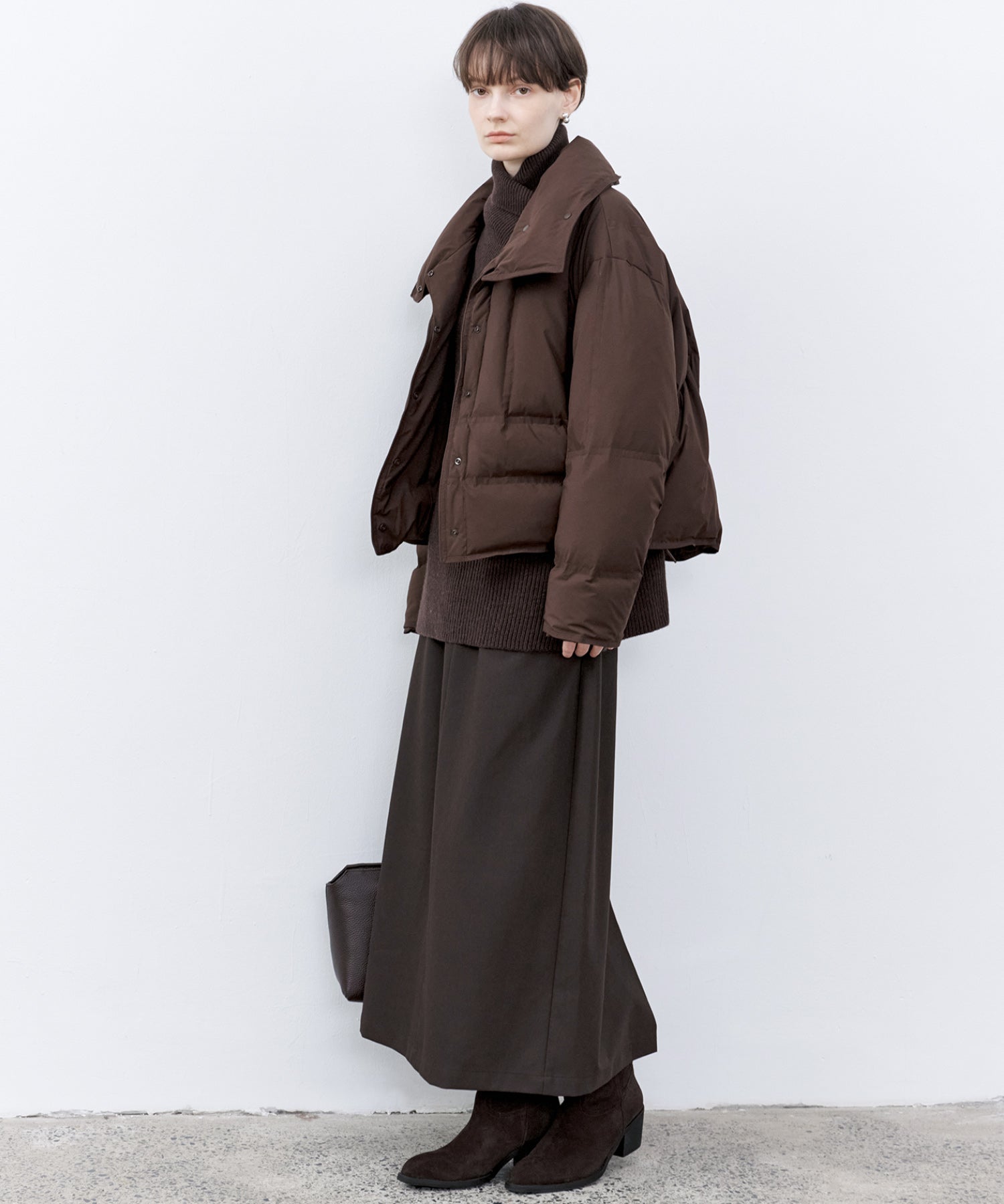 Drop Shoulder Short Puffer with Shaped Waist Design