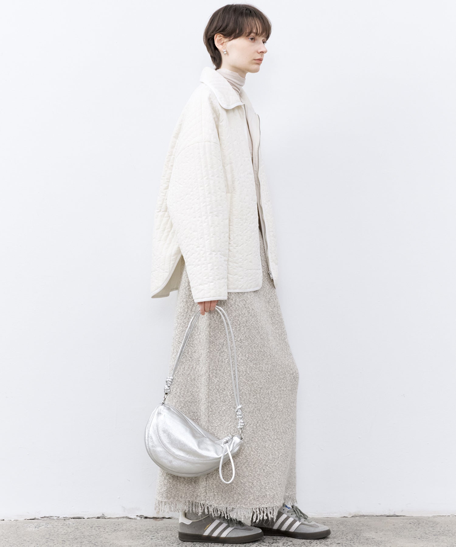 Flocked Print Quilted Jacket