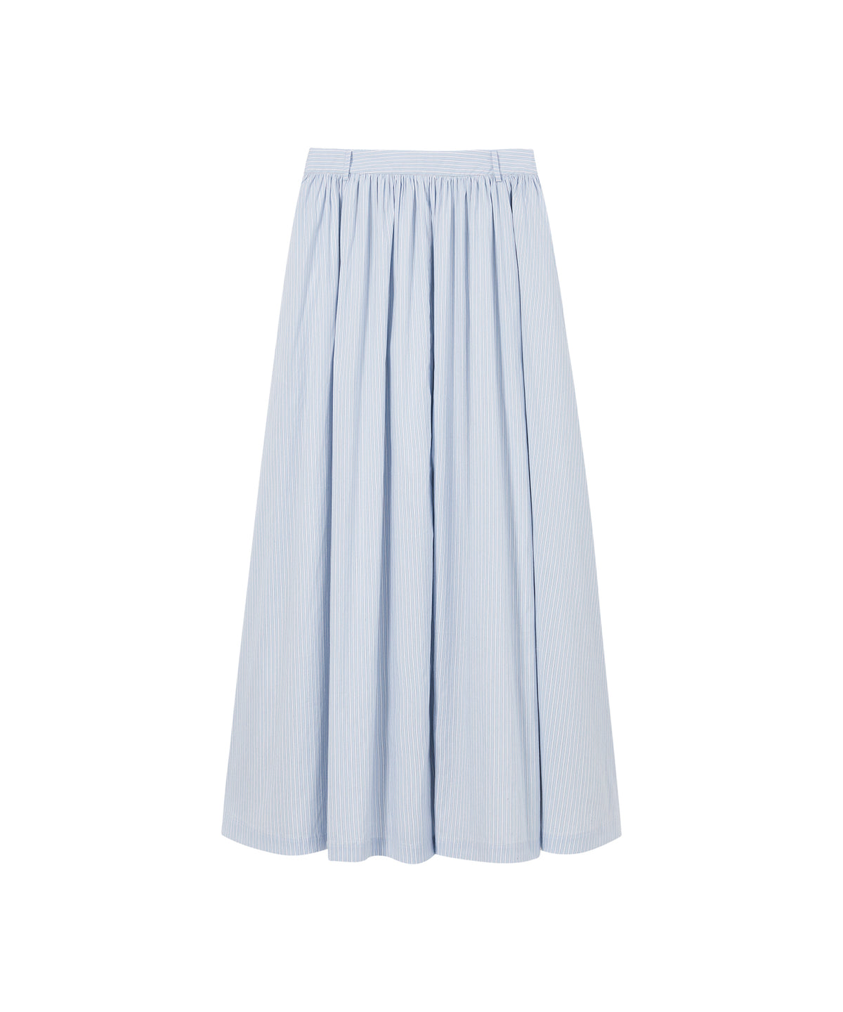 Striped & Checked Gathered Flare Skirt
