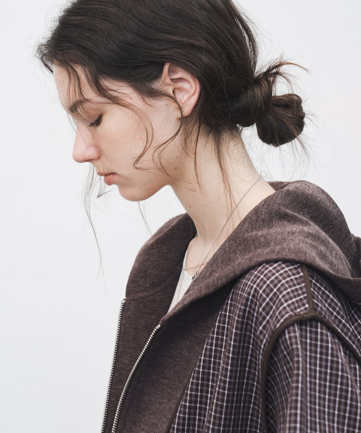 Plaid Double-Sided Oversized Zip Hoodie