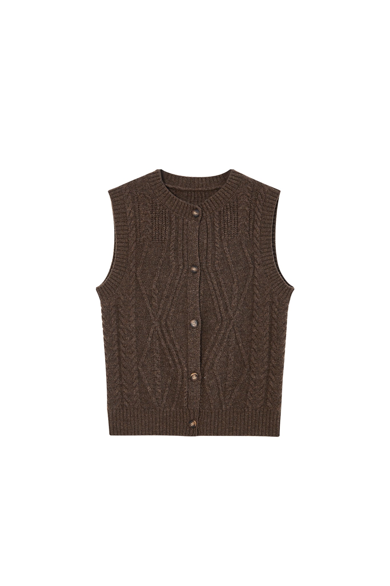 Wool Cable-Knit Vest