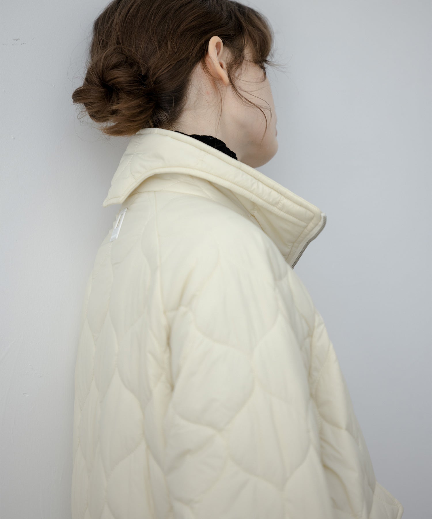 Irregular hem oversized volume quilted long coat 