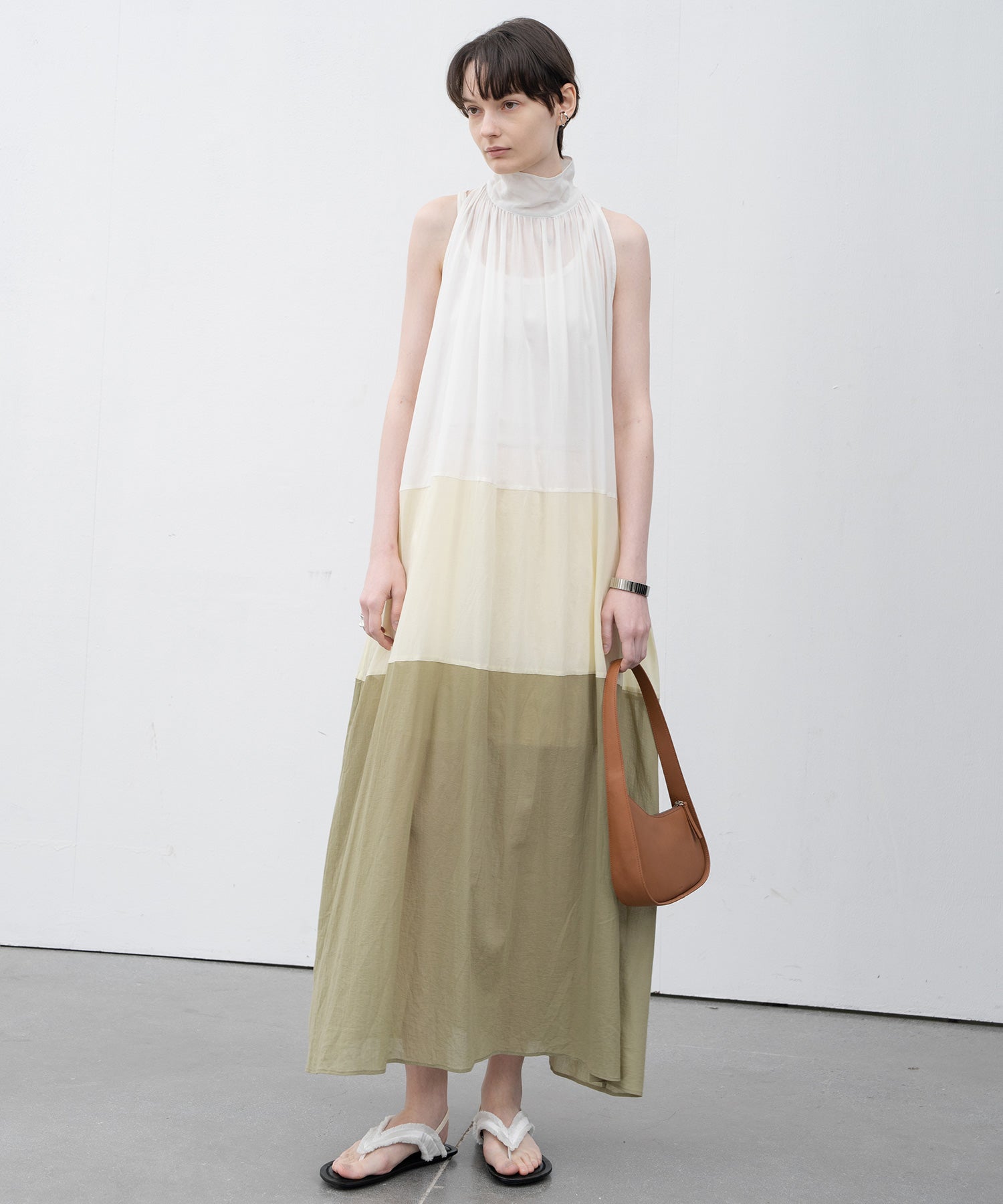 Ombre Sleeveless High-Neck Dress