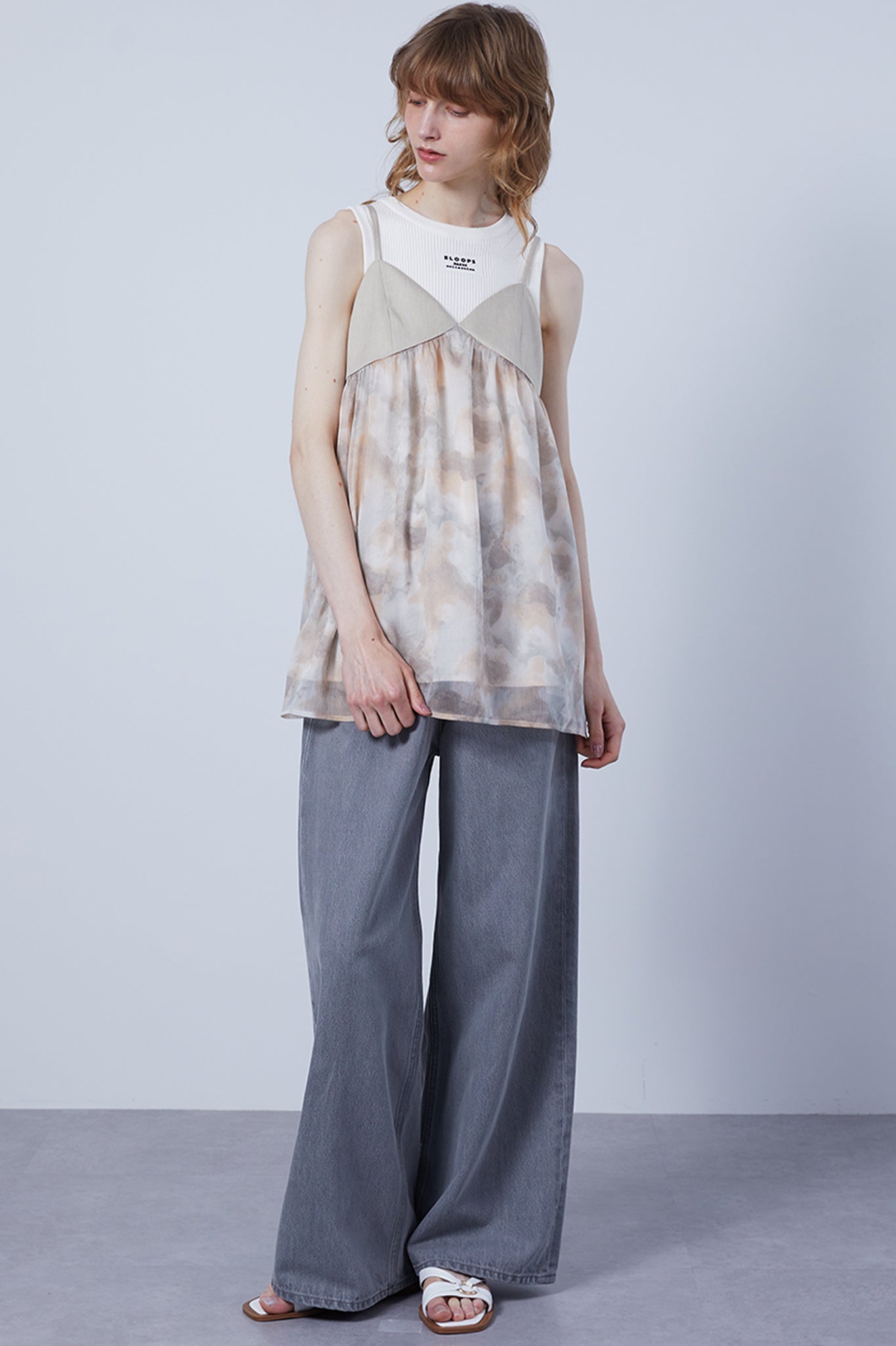 Nuance Flower Tulle Camisole Tunic