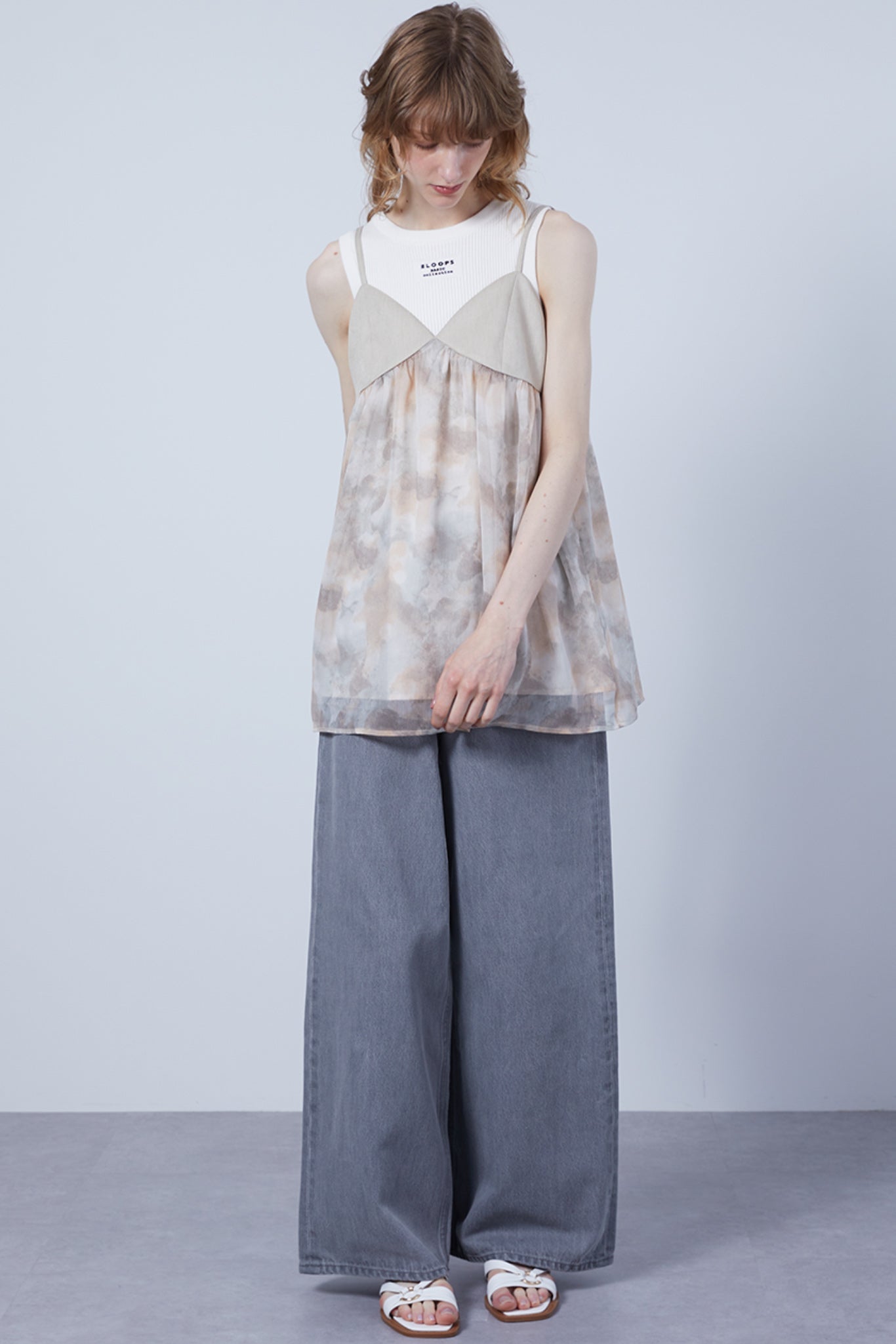 Nuance Flower Tulle Camisole Tunic