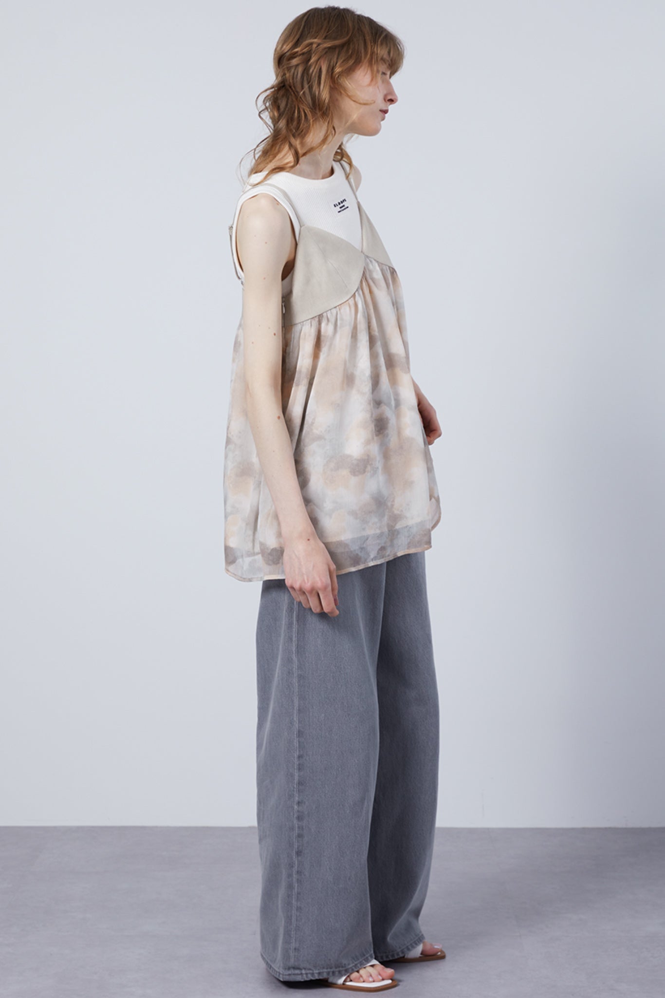Nuance Flower Tulle Camisole Tunic