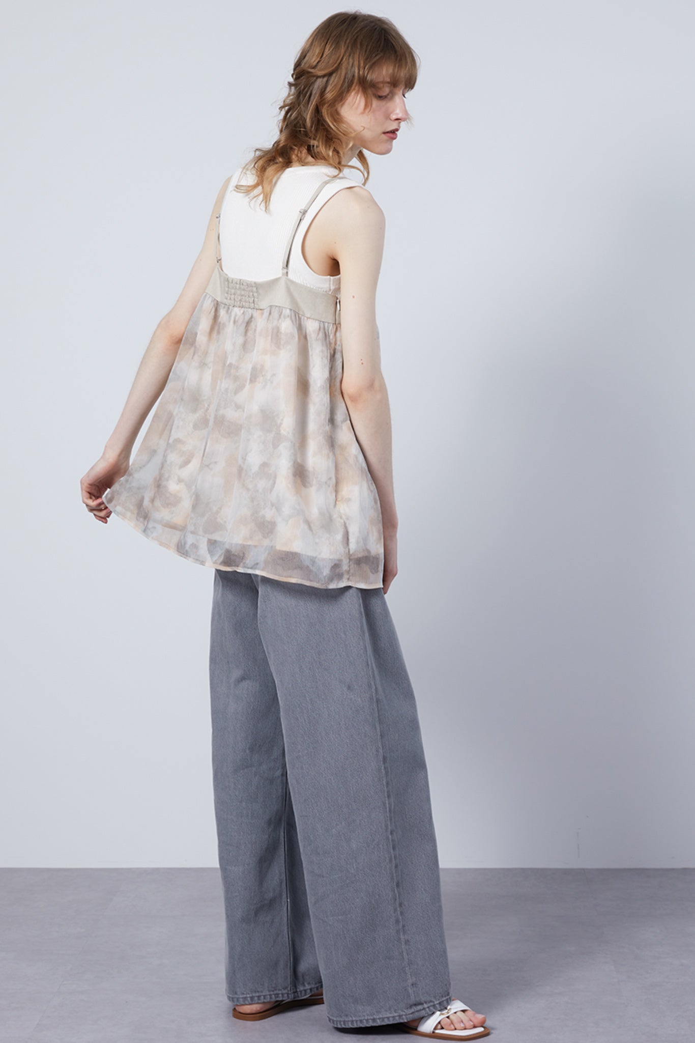 Nuance Flower Tulle Camisole Tunic