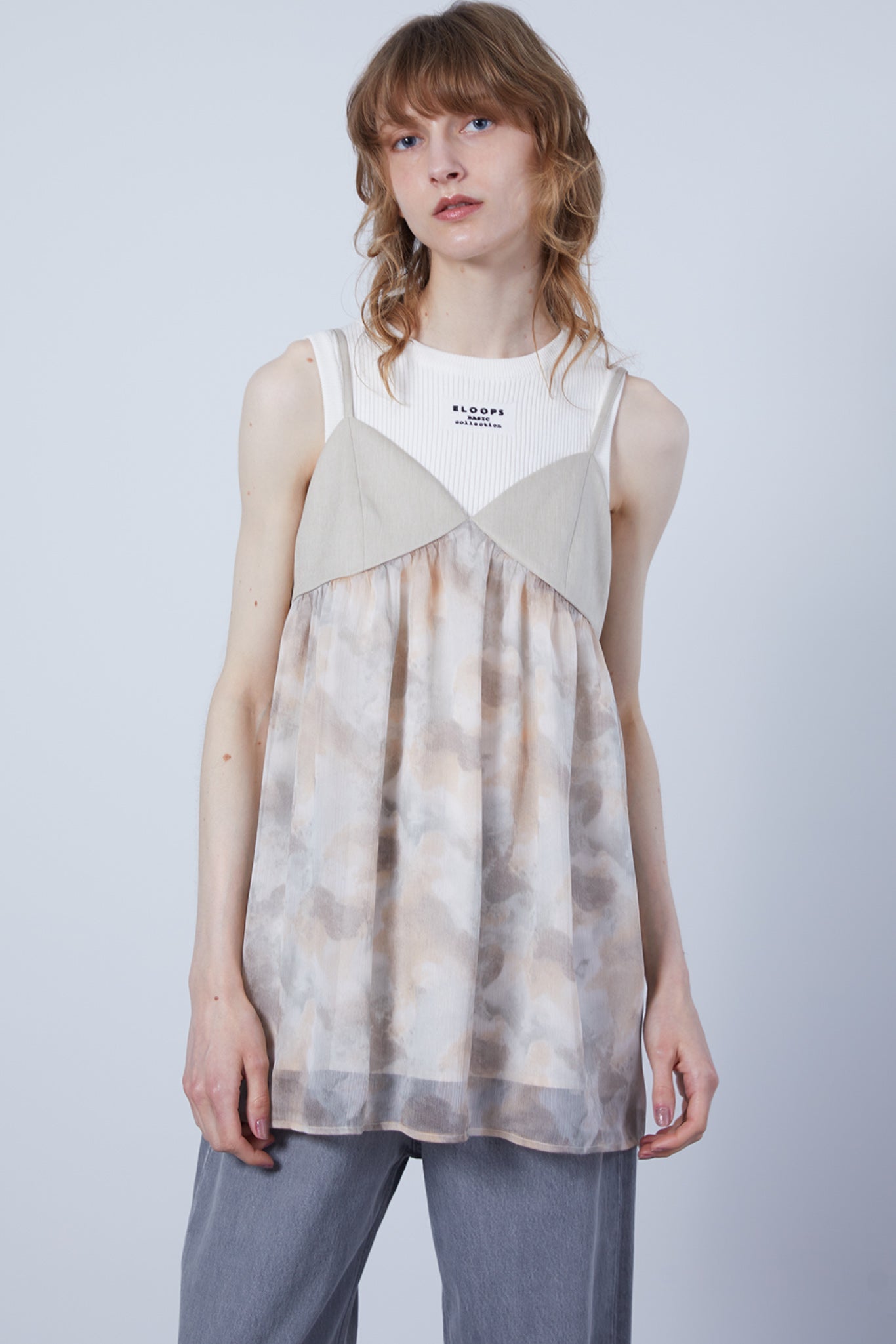 Nuance Flower Tulle Camisole Tunic