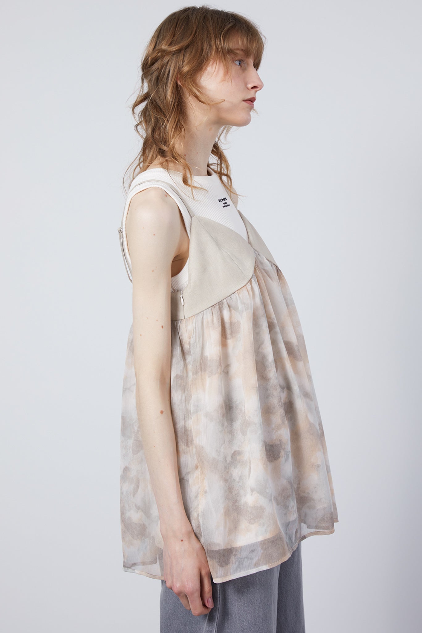 Nuance Flower Tulle Camisole Tunic