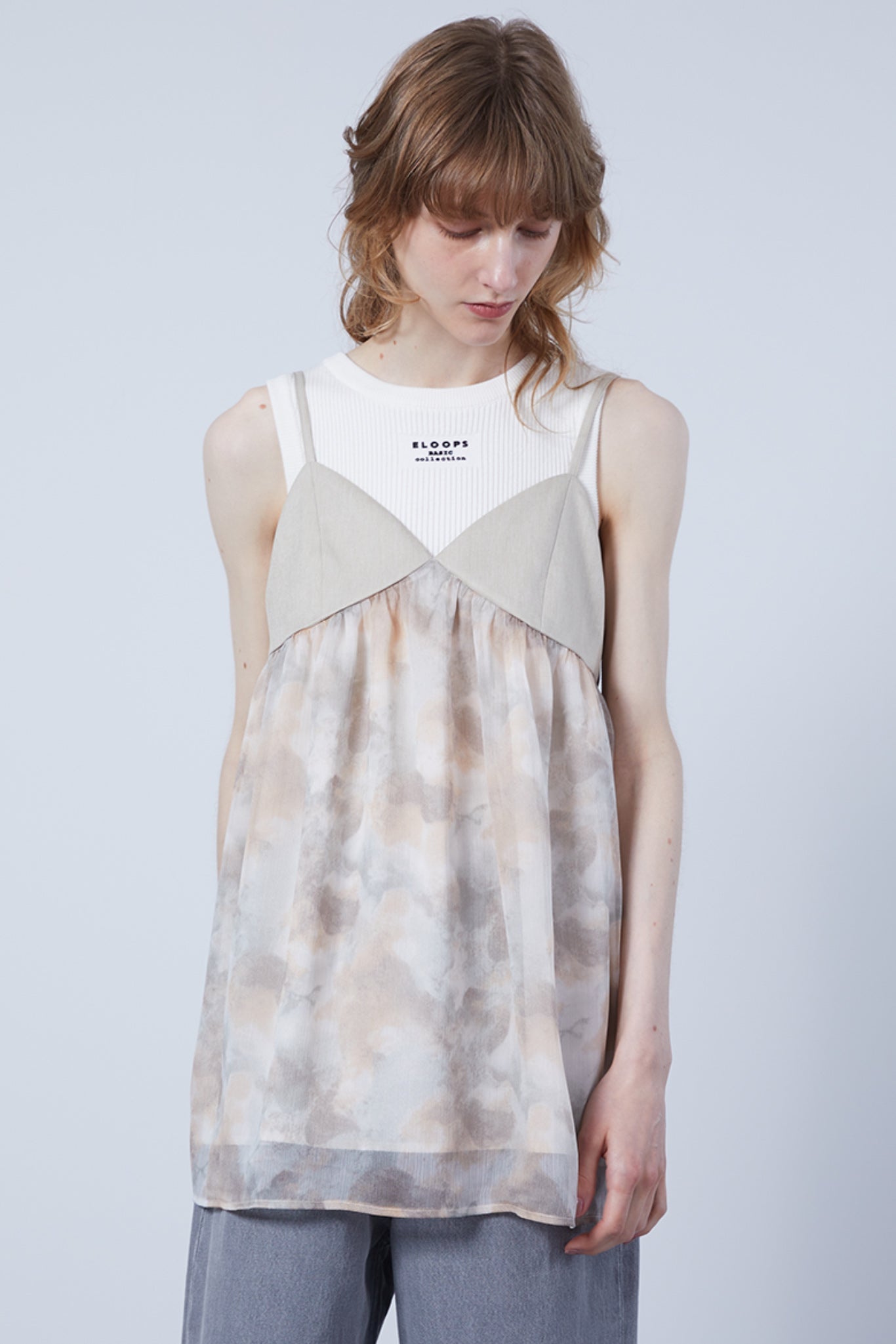 Nuance Flower Tulle Camisole Tunic