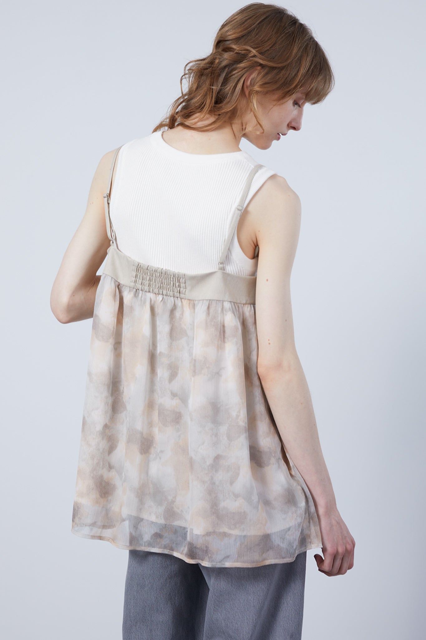 Nuance Flower Tulle Camisole Tunic