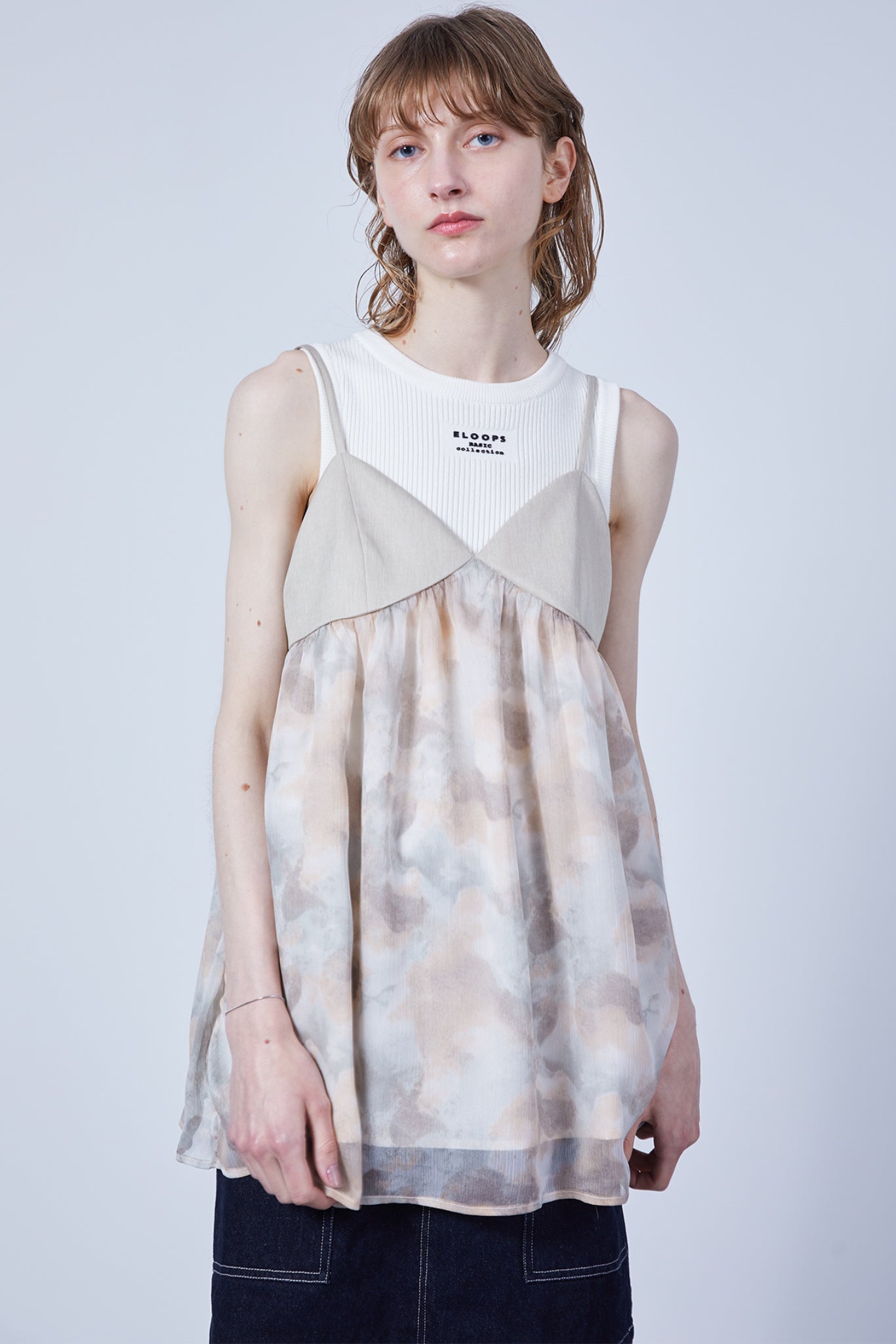 Nuance Flower Tulle Camisole Tunic