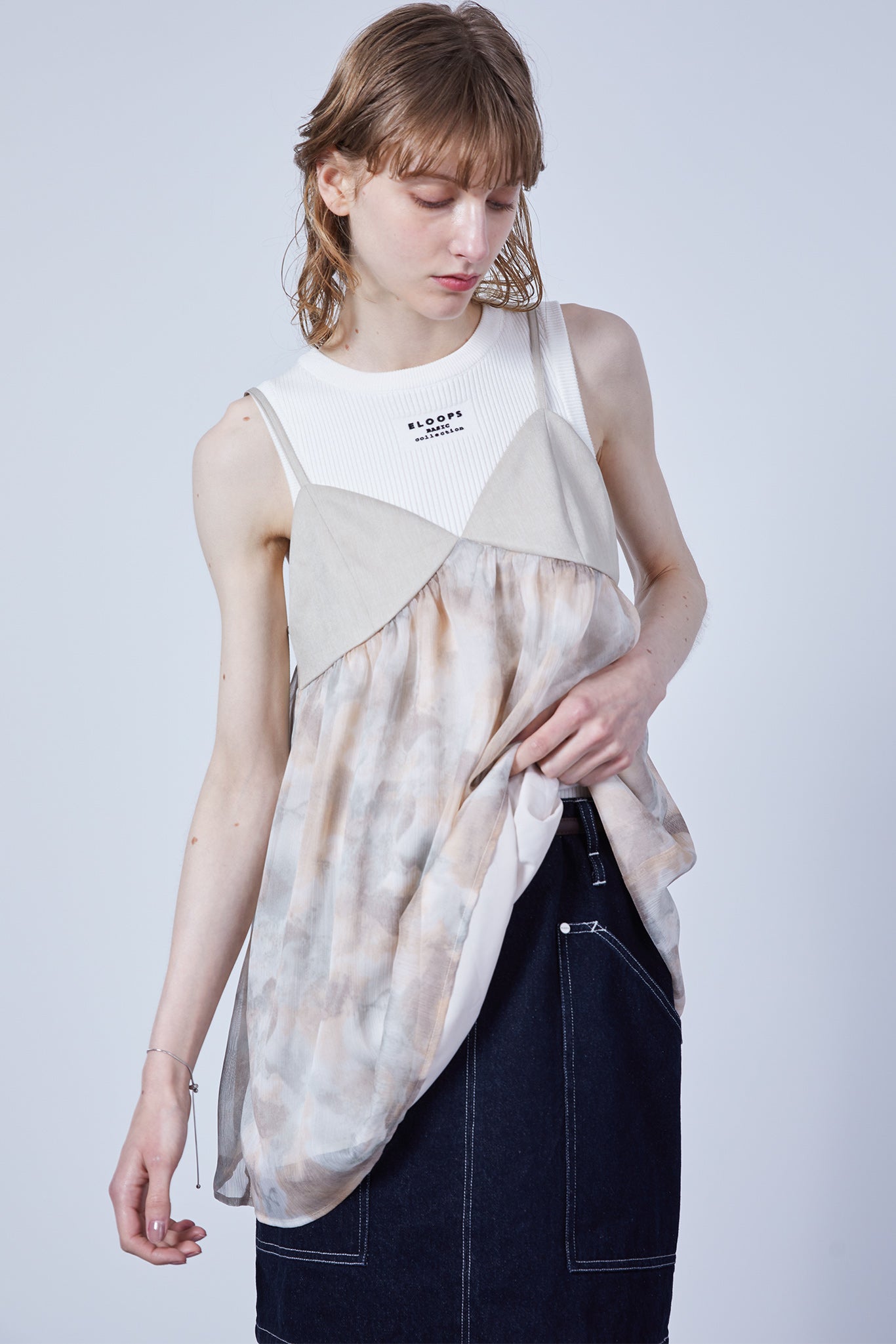 Nuance Flower Tulle Camisole Tunic