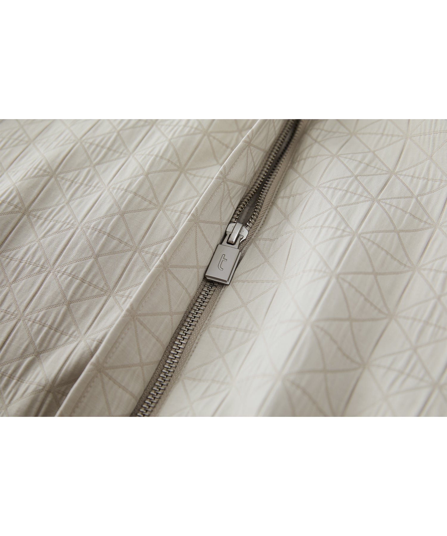 Diamond Jacquard Quilted Down Coat – Belt &amp; Scarf Set