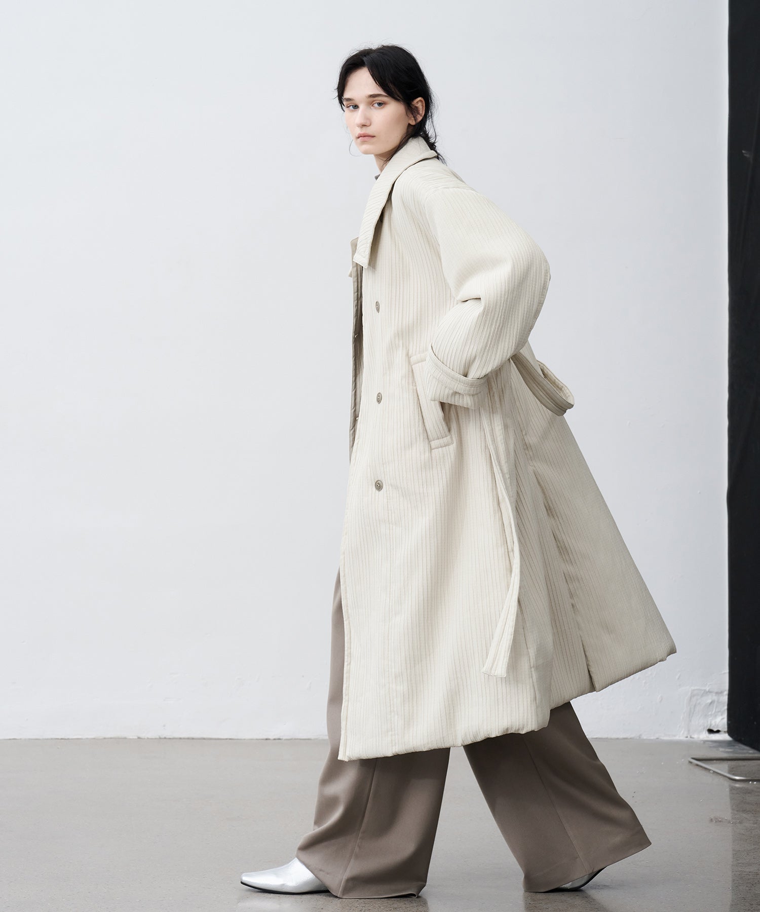 Stand Collar Oversized Long Cotton Coat
