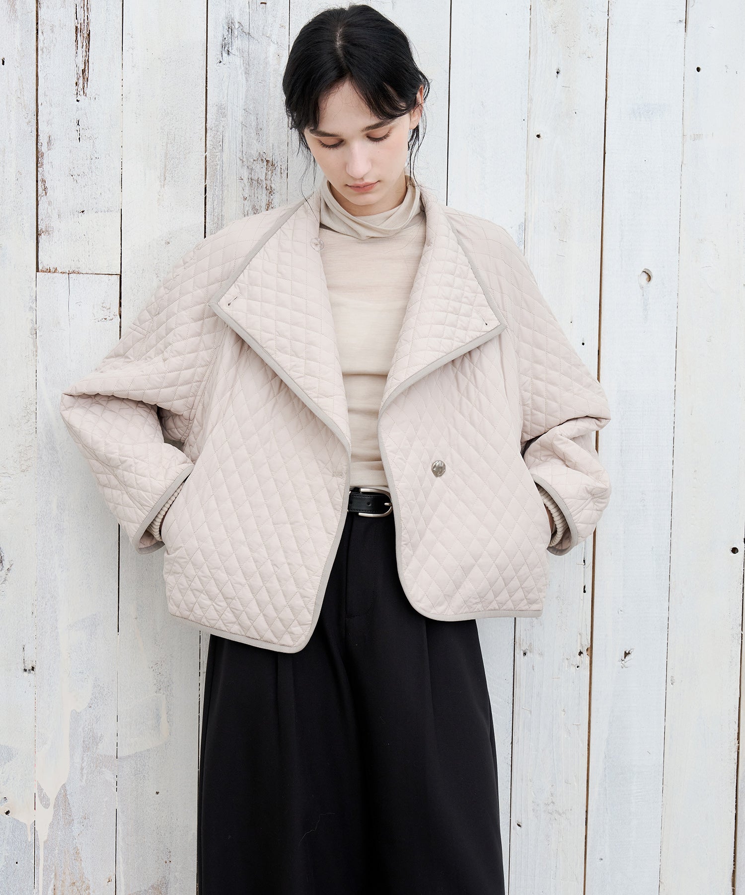 Asym Collar Quilted Padded Jacket