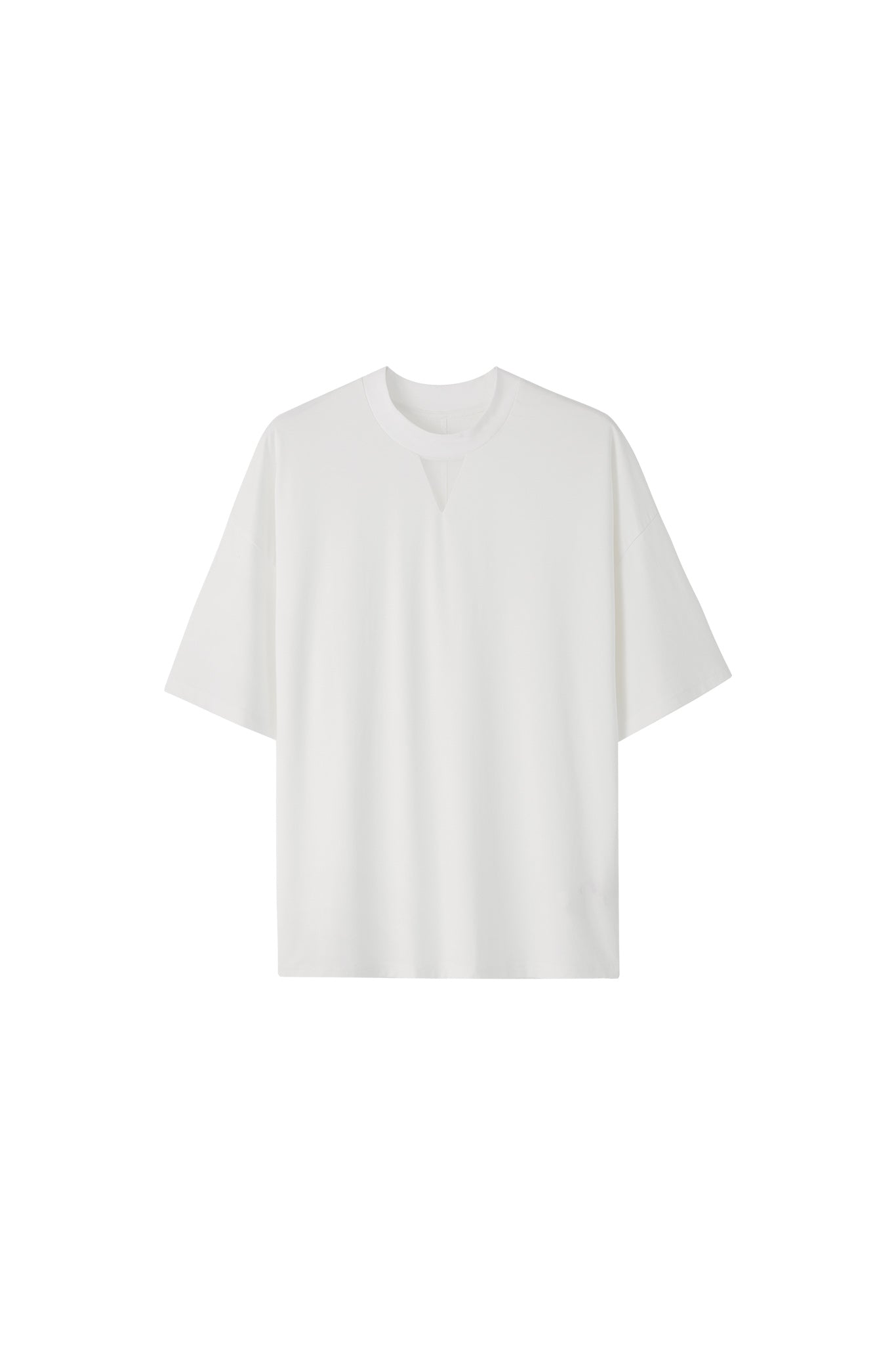 Oversize Contrast Sheer Docking T-Shirt/Tops