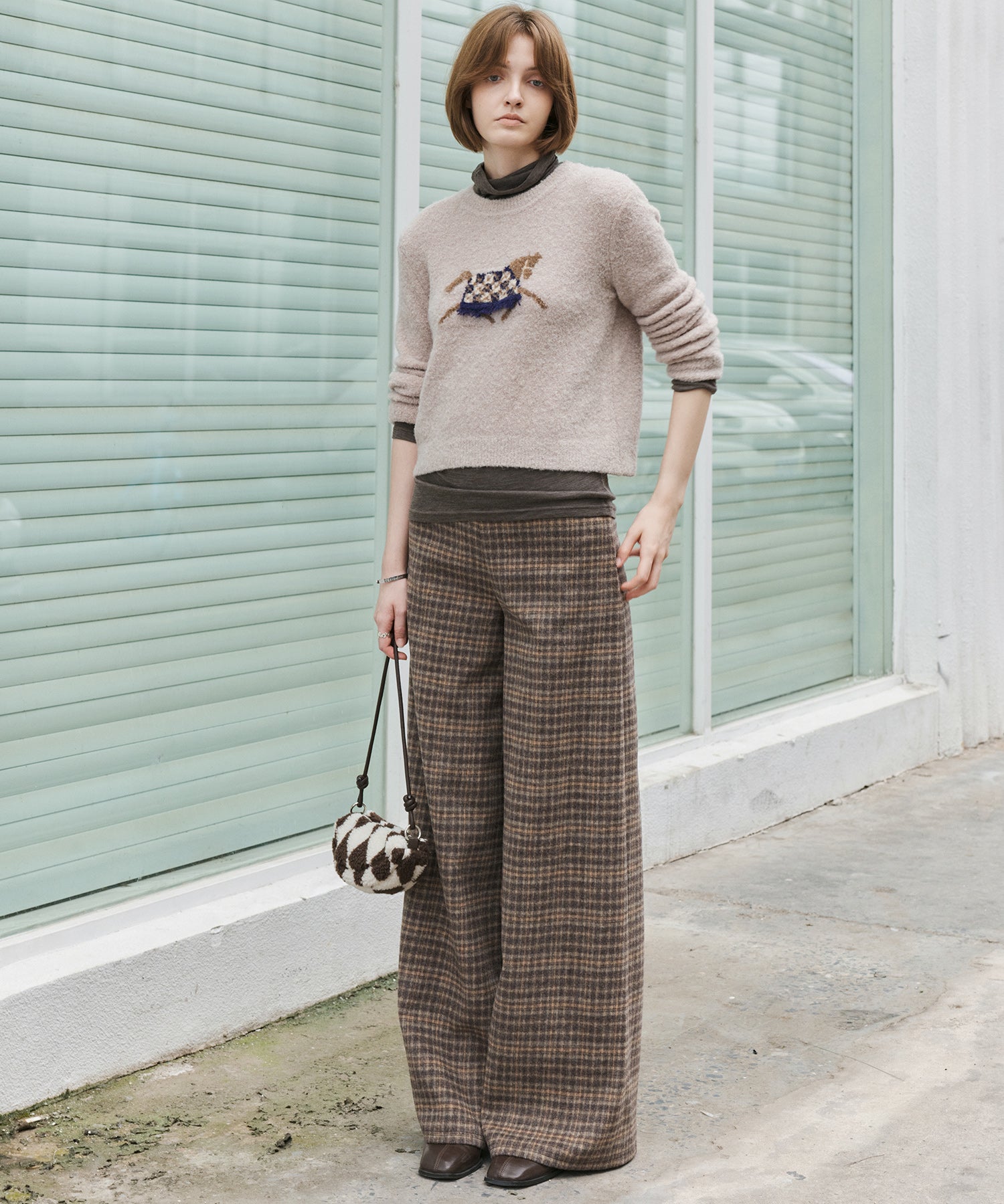 Pony Jacquard Crewneck Knit Sweater