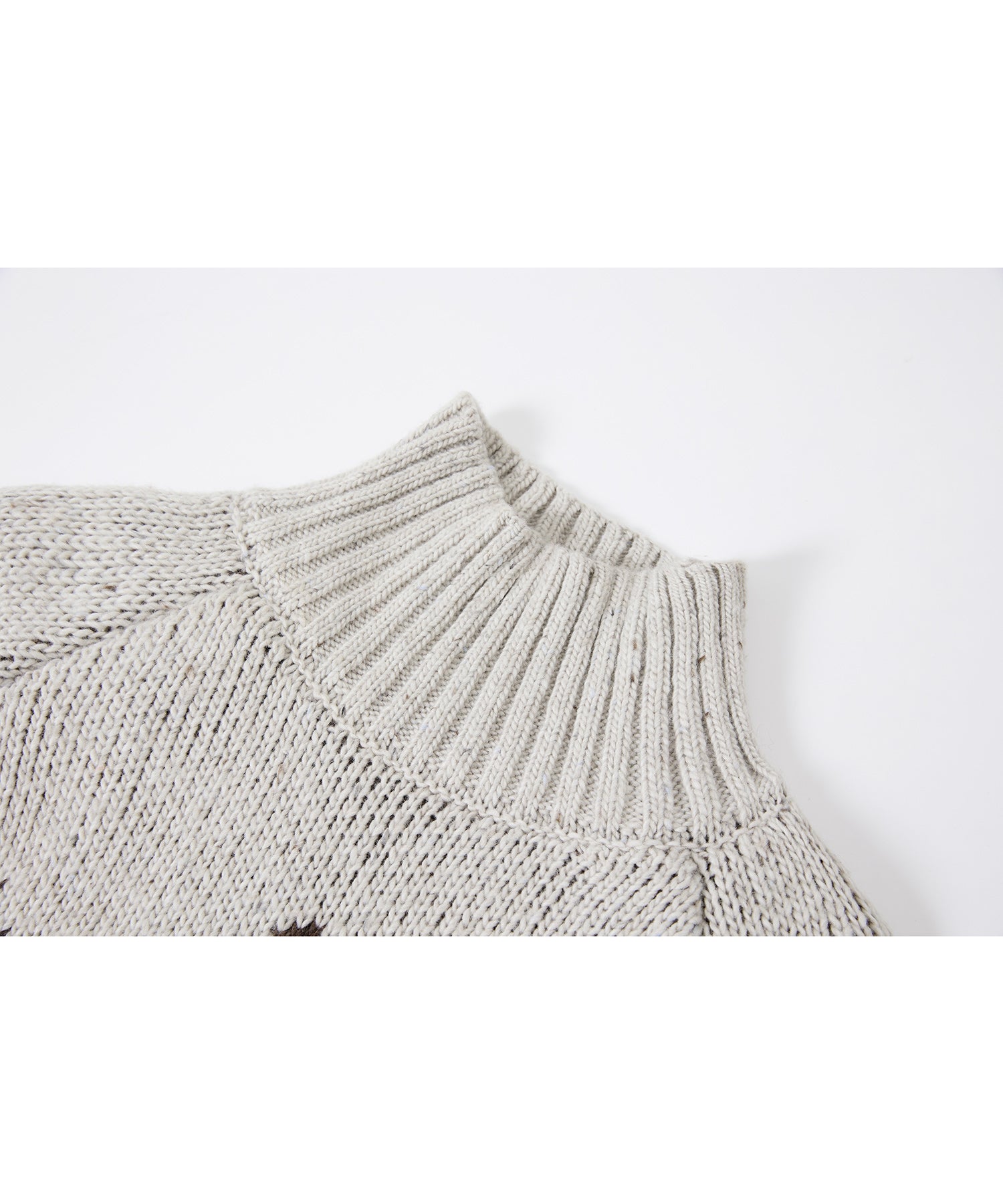 Totem Pattern Heavyweight Jacquard Turtleneck Sweater