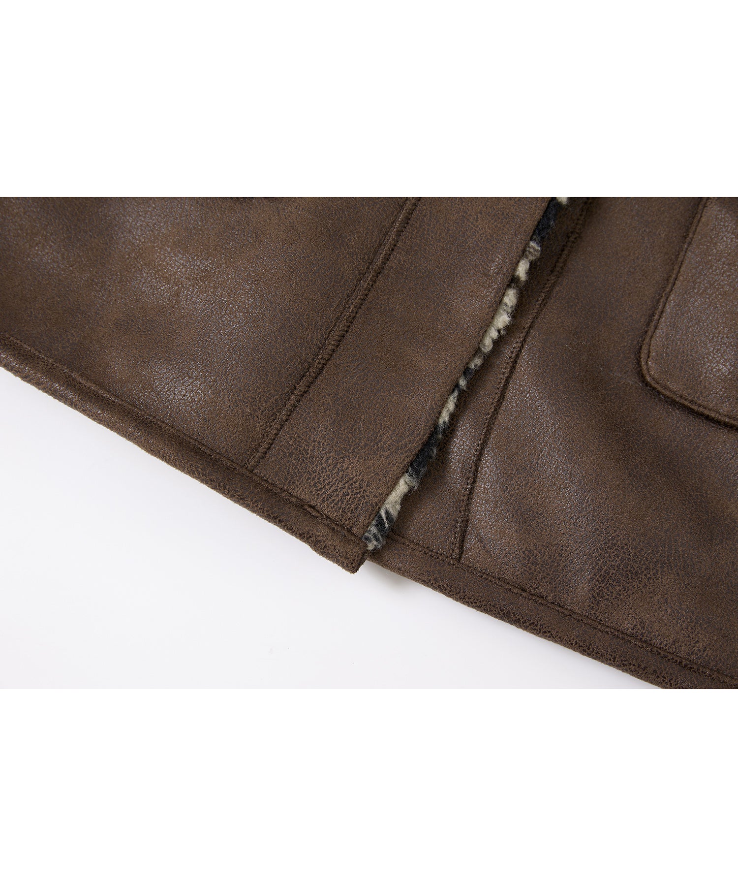 Fair Isle Faux Shearling Jacket with Gloves