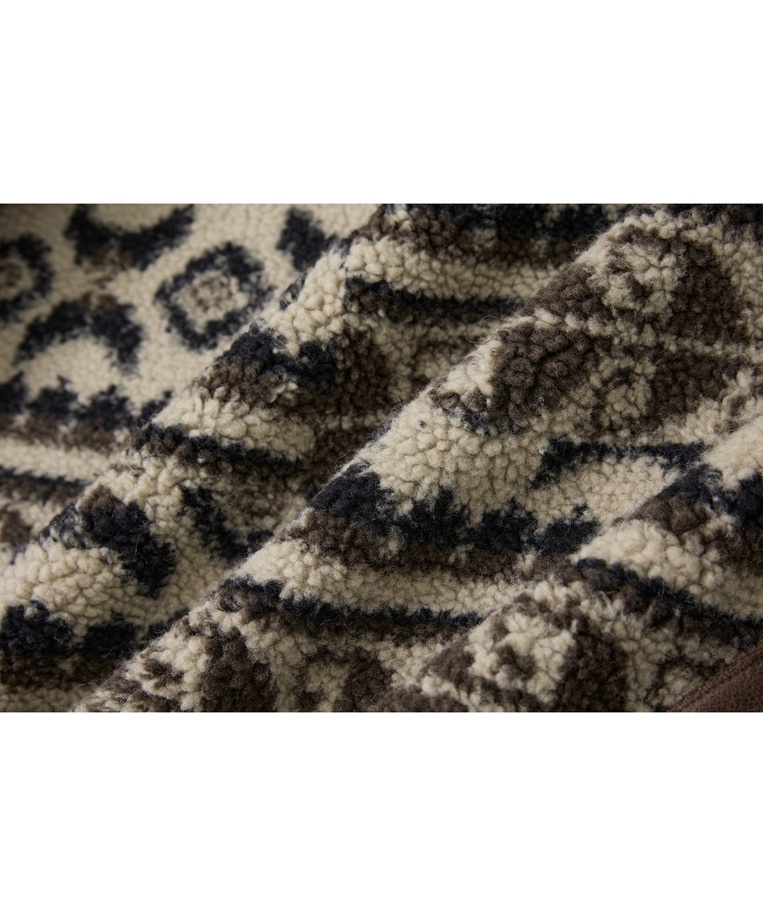 Fair Isle Faux Shearling Jacket with Gloves