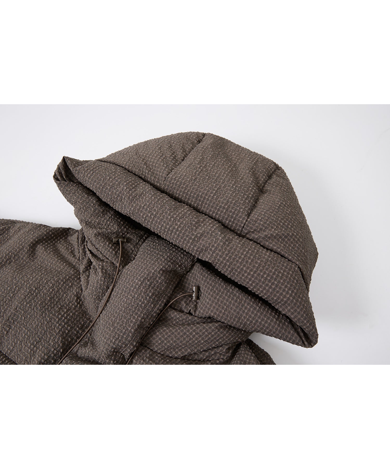 Textured Crinkle Hooded Short Down Jacket