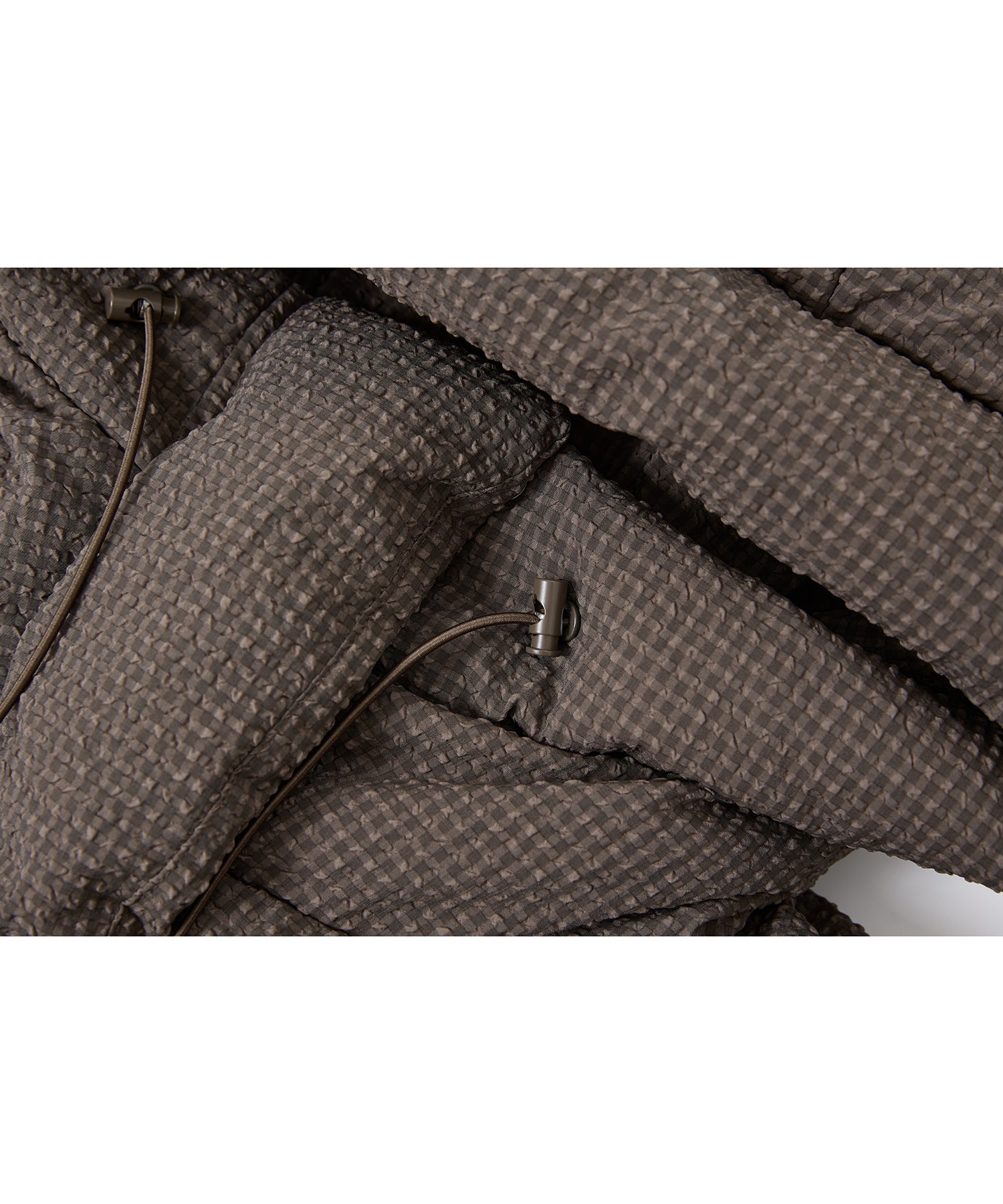 Textured Crinkle Hooded Short Down Jacket