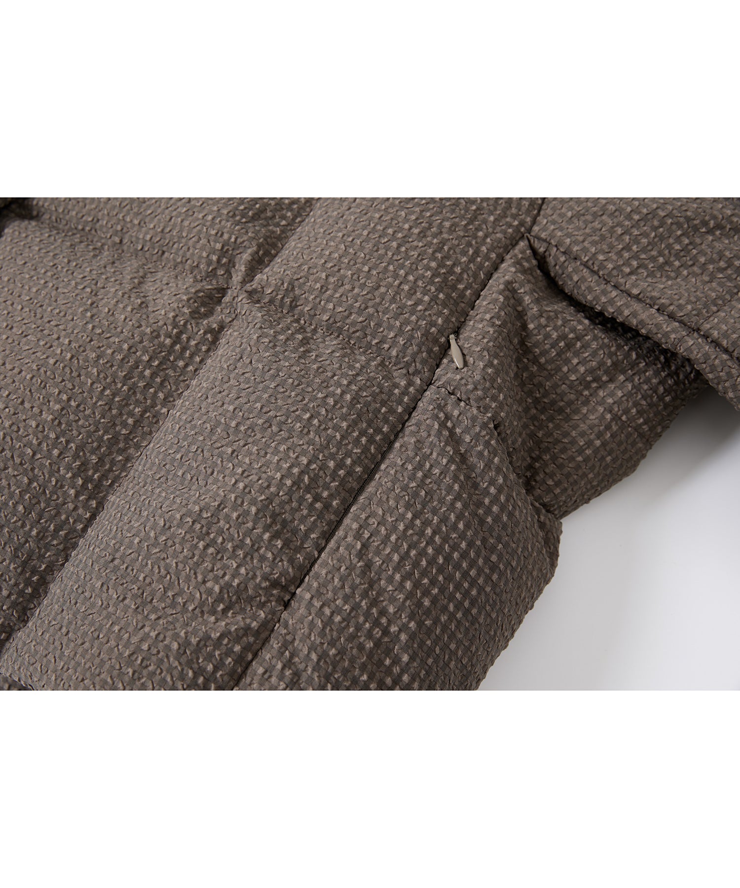 Textured Crinkle Hooded Short Down Jacket