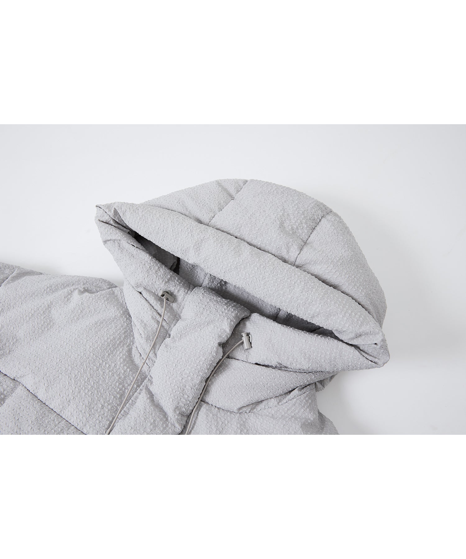 Textured Crinkle Hooded Short Down Jacket