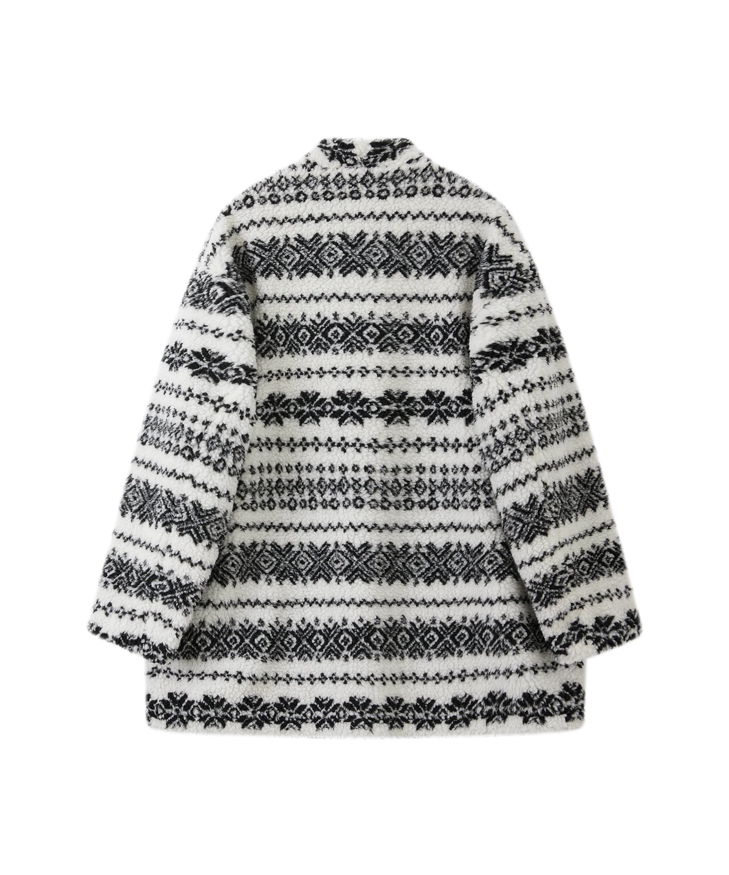 Fair Isle Relaxed Fit Fleece Jacket