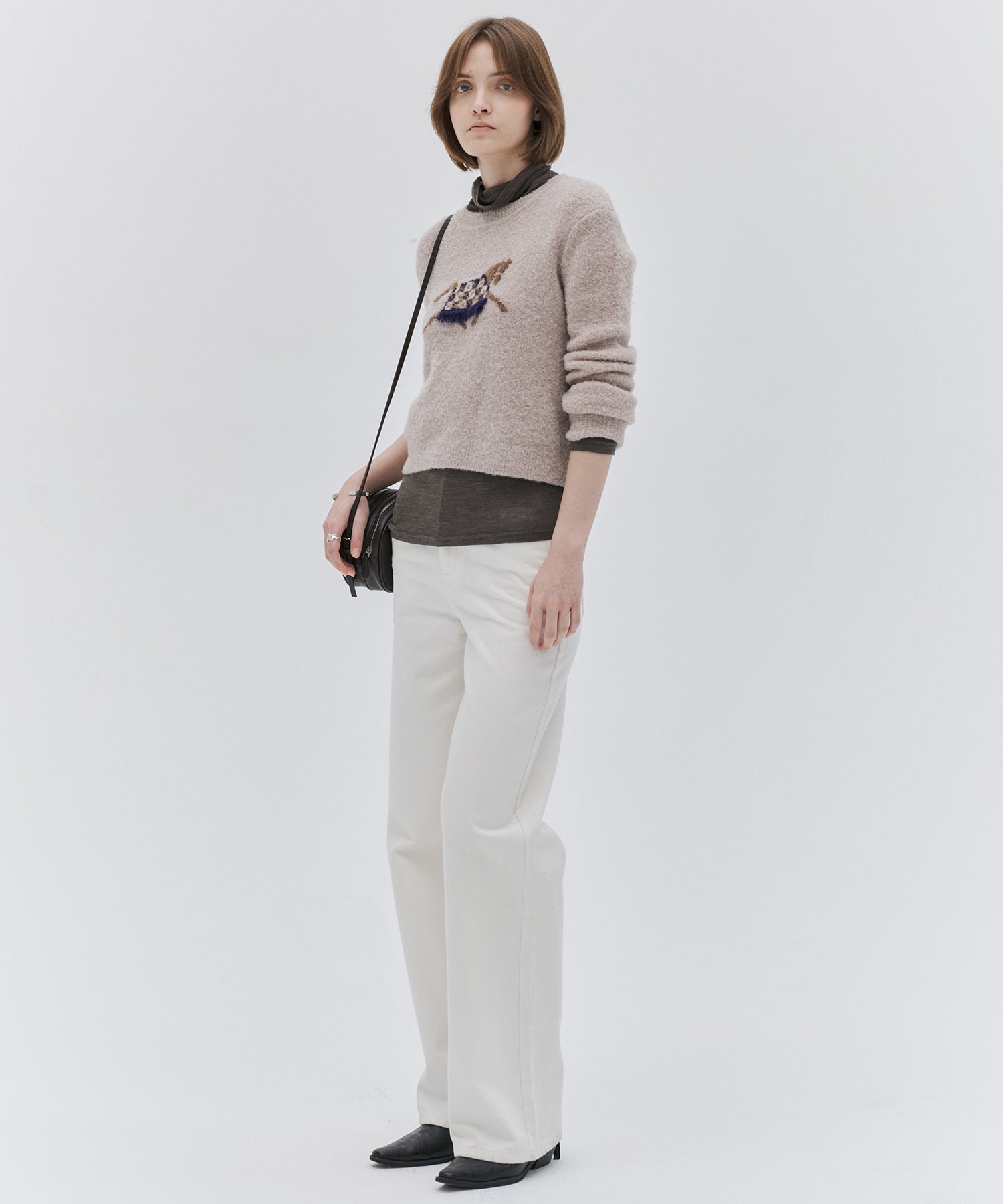 Pony Jacquard Crewneck Knit Sweater