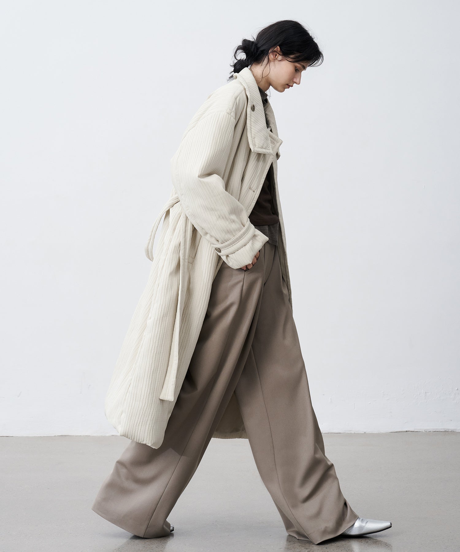 Stand Collar Oversized Long Cotton Coat