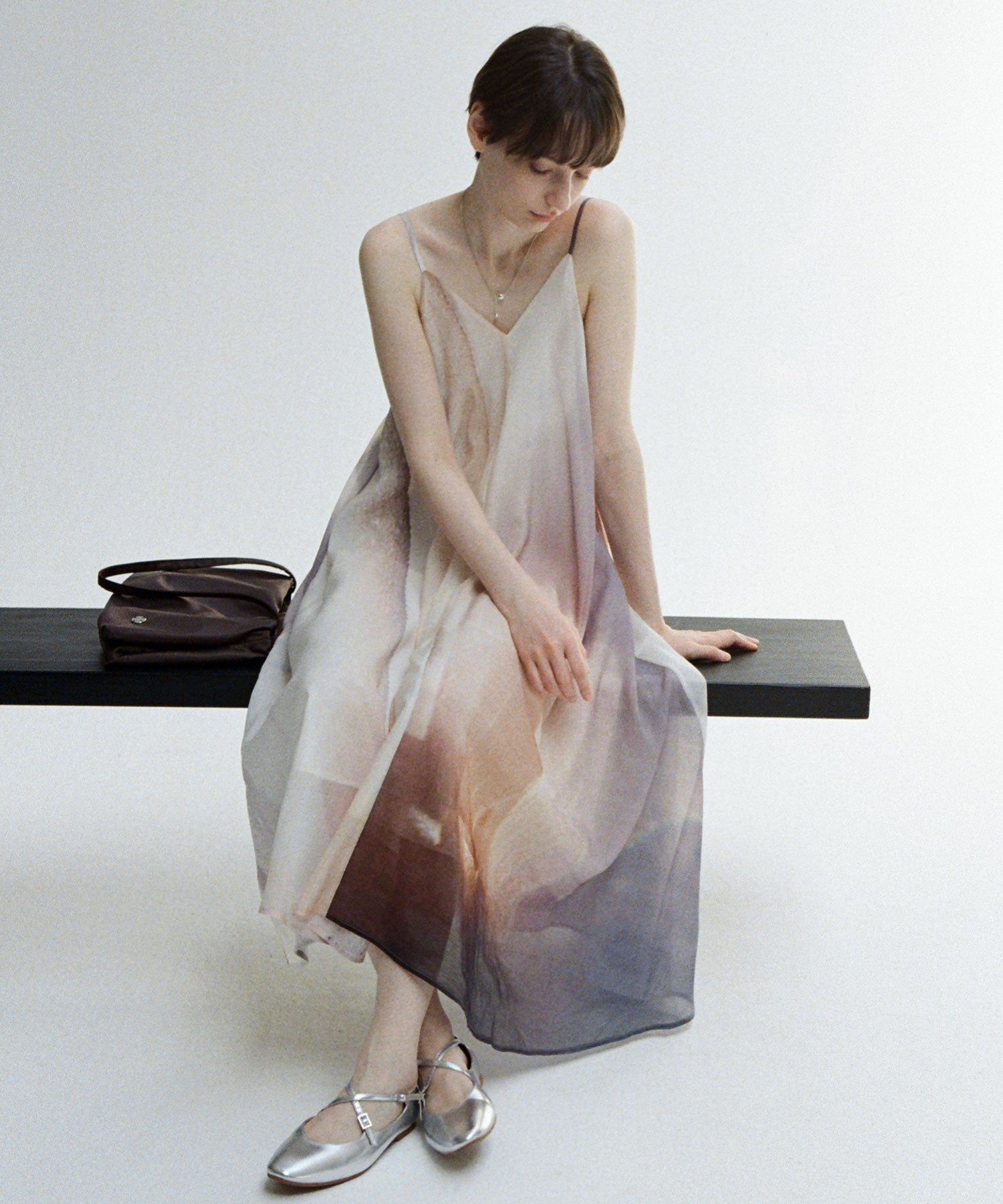 Gradient Print Flared Camisole Dress