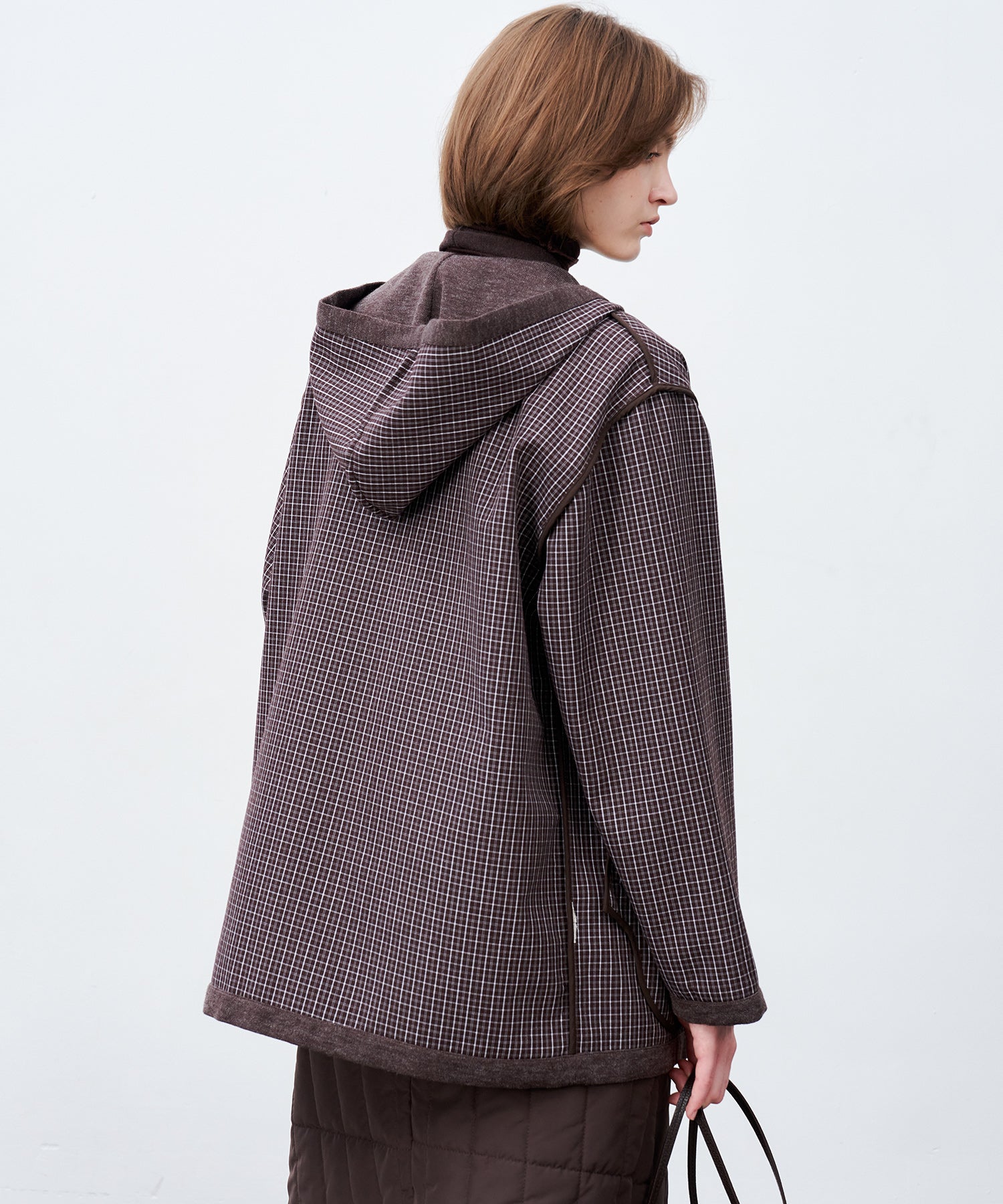 Plaid Double-Sided Oversized Zip Hoodie