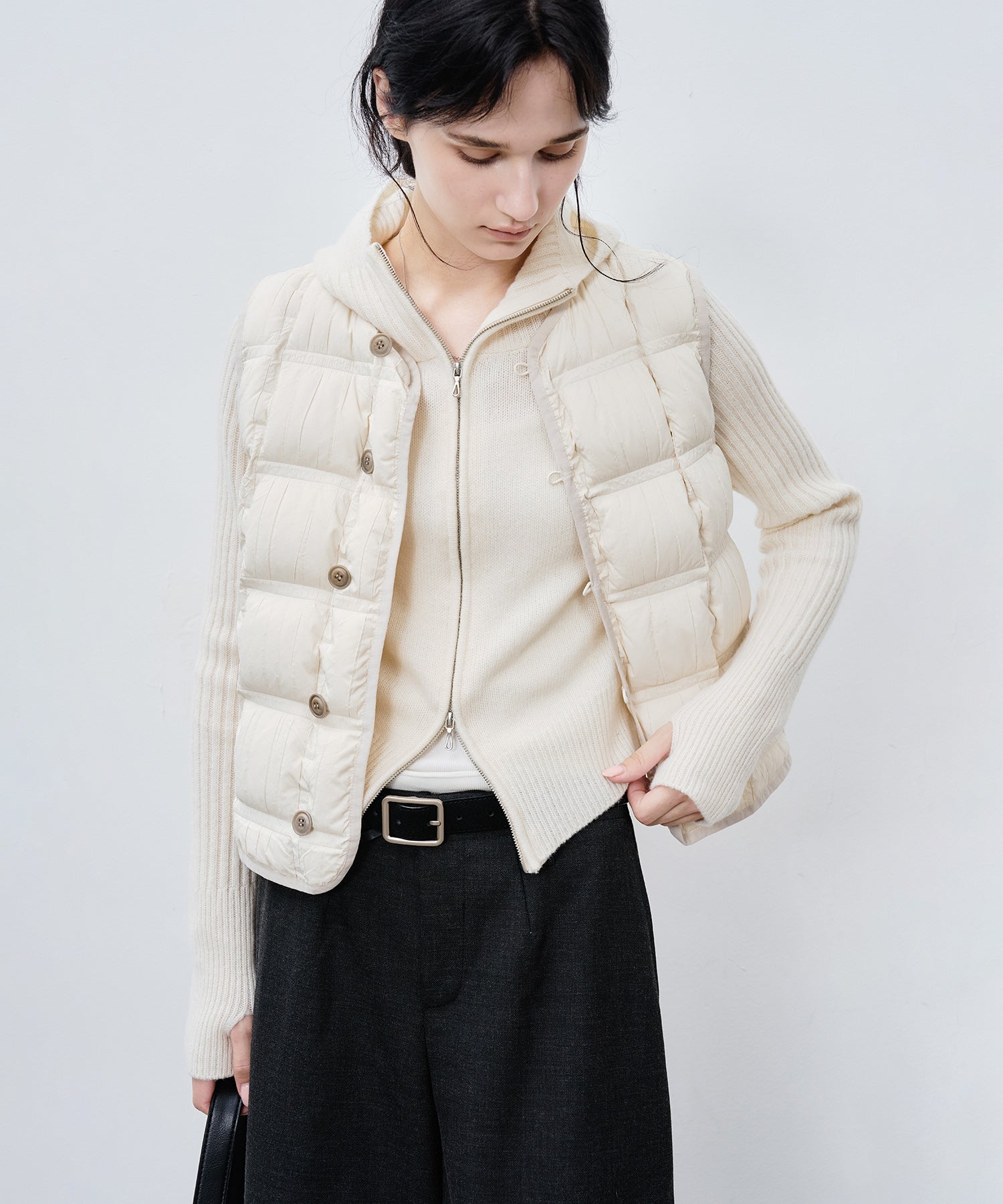 Lightweight Crinkled Down Vest