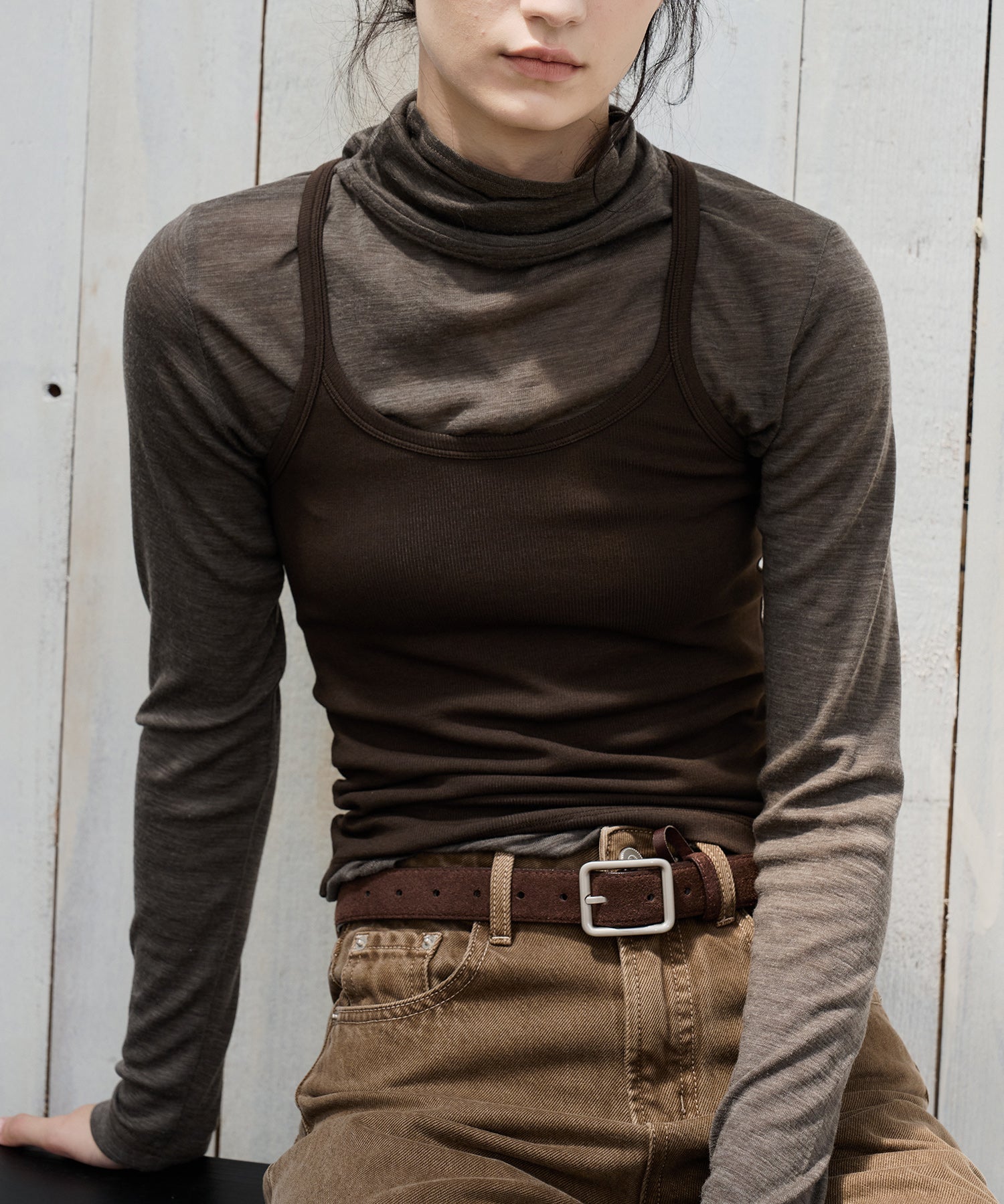 Slim-Fit Wool Turtleneck Knit Top